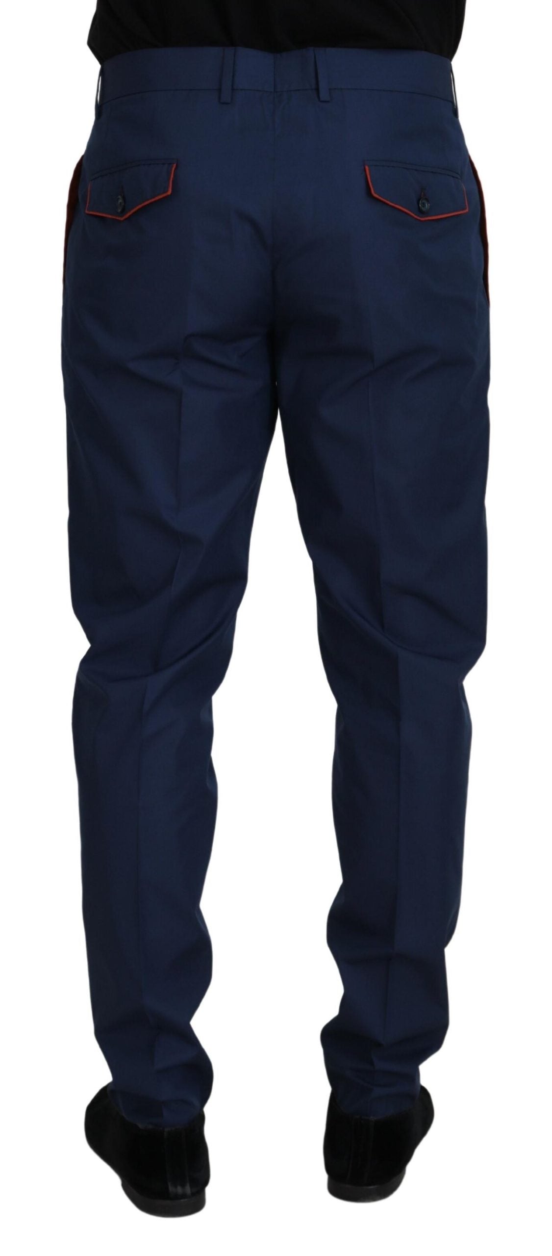 Blauwe katoenen chino-formele broek