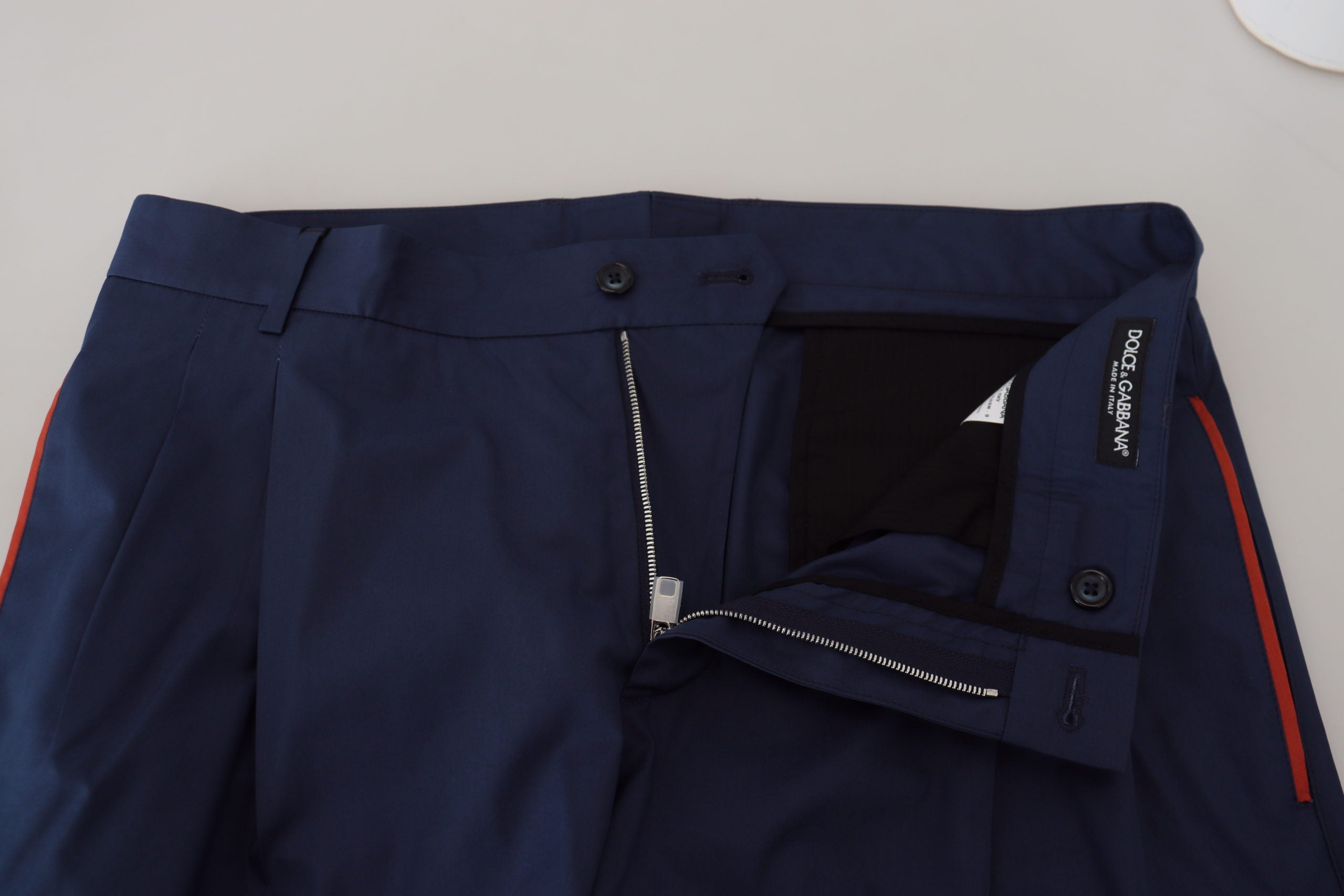 Blauwe katoenen chino-formele broek