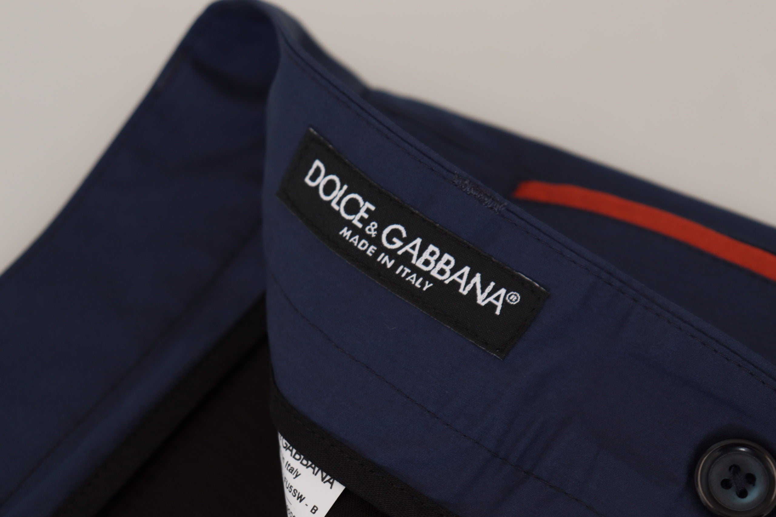 Blauwe katoenen chino-formele broek