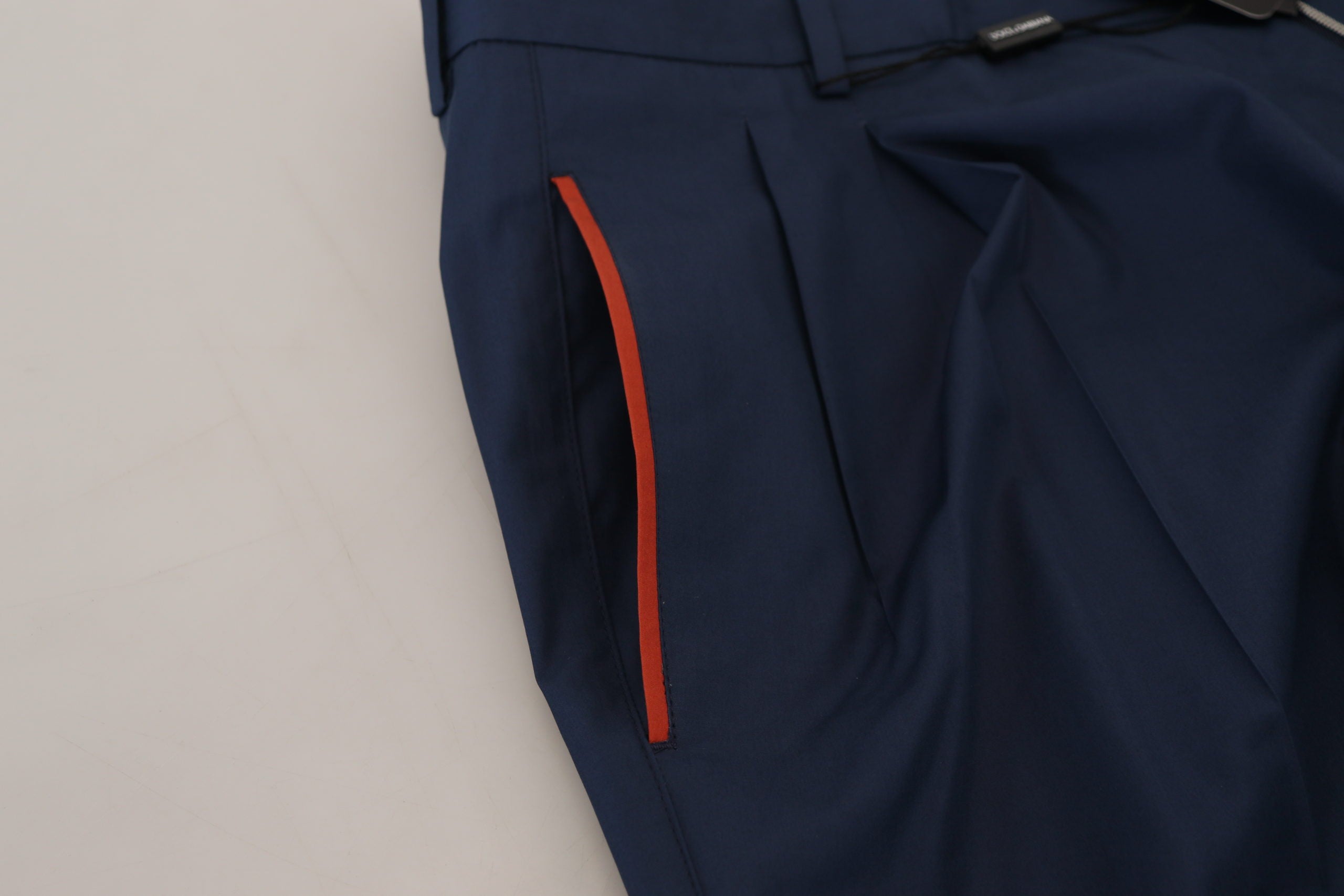 Blauwe katoenen chino-formele broek