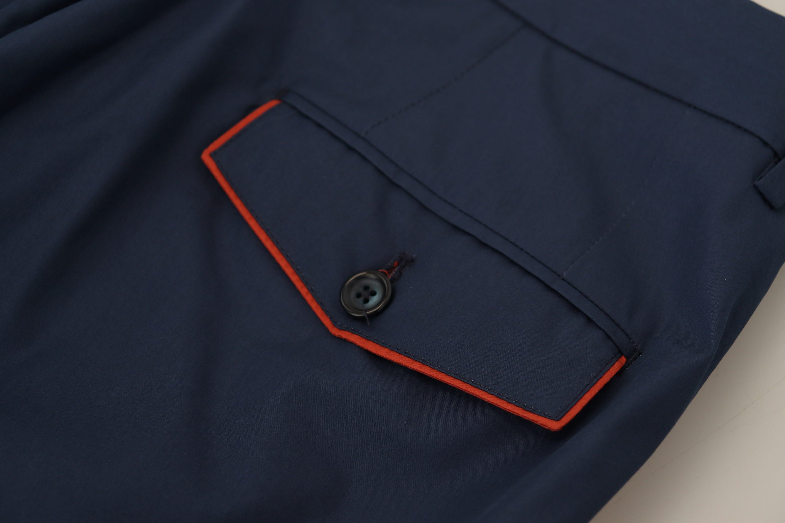 Blauwe katoenen chino-formele broek
