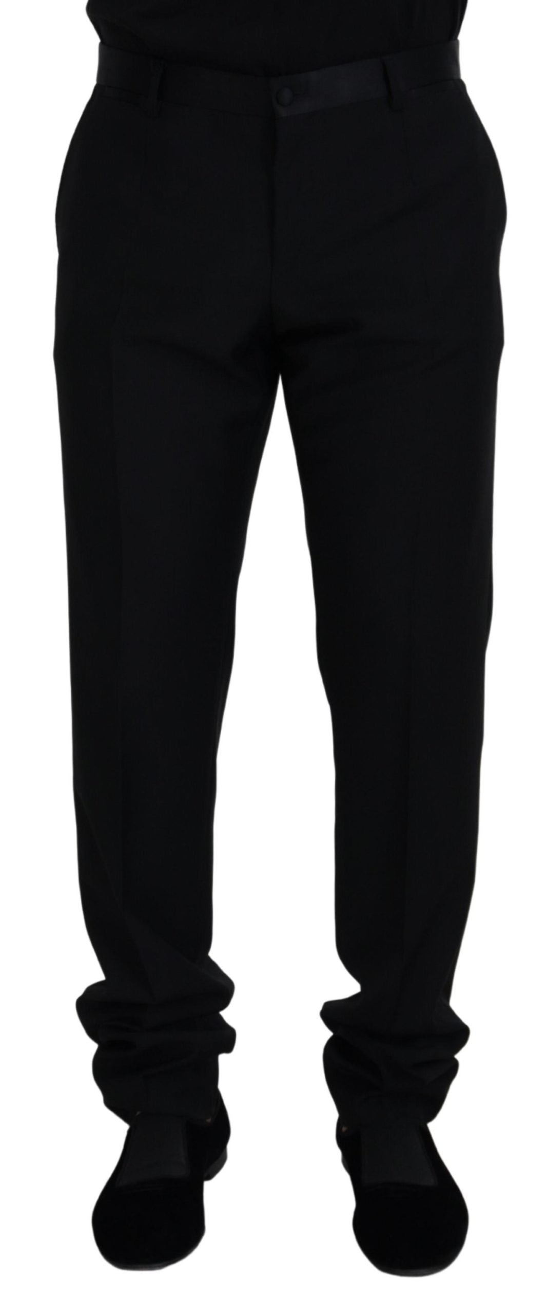 Zwarte wollen chino-formele broek