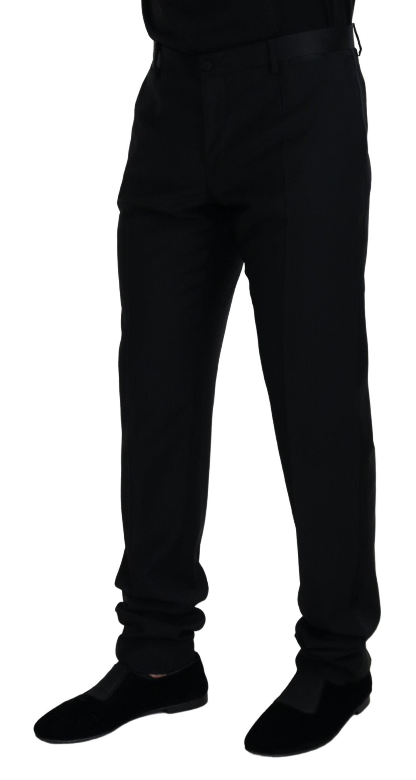 Zwarte wollen chino-formele broek