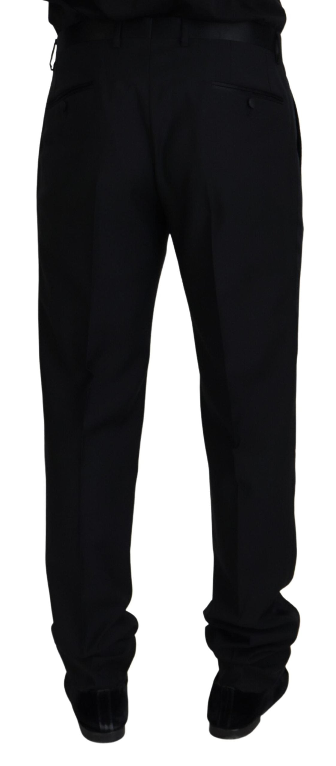 Zwarte wollen chino-formele broek