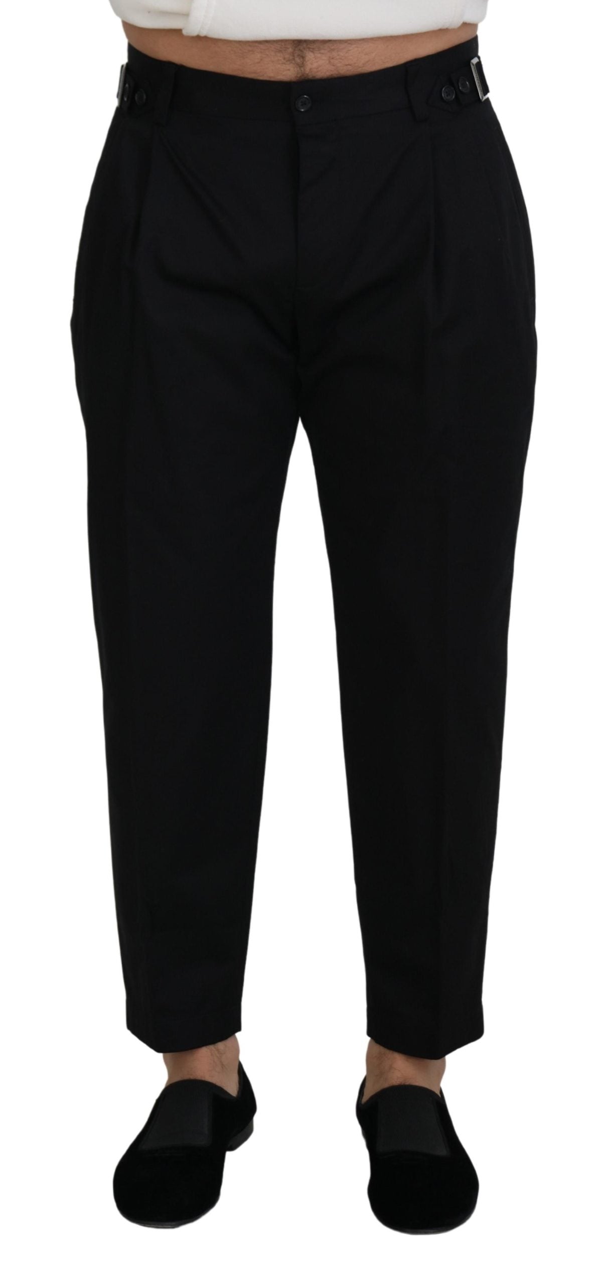 Zwarte katoenen chino-formele broek