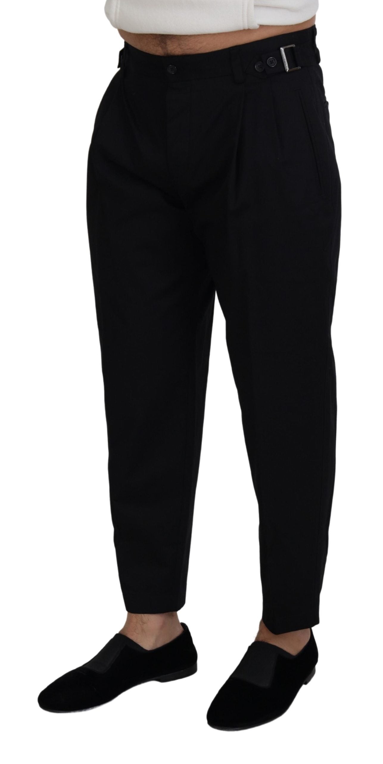 Zwarte katoenen chino-formele broek