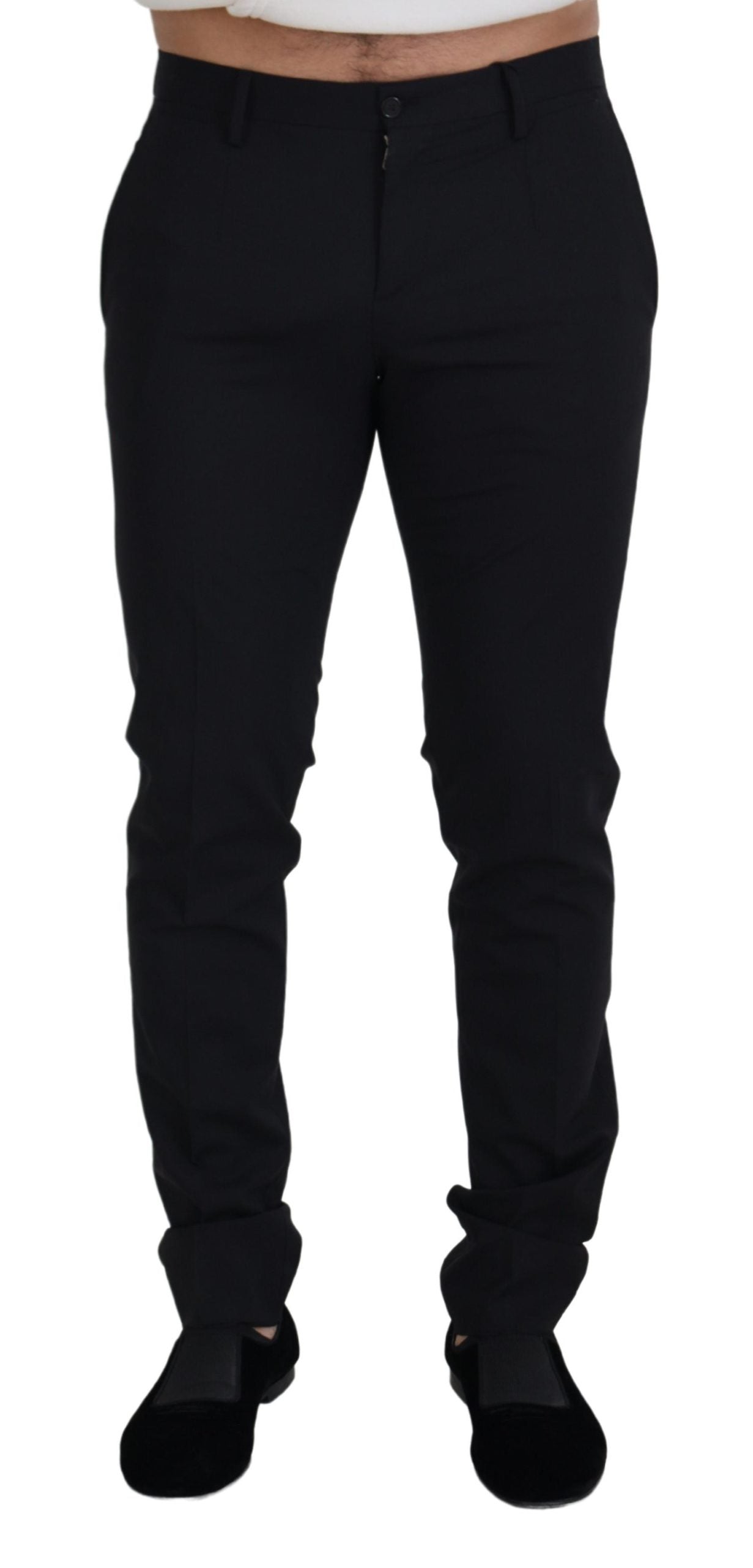Zwarte wollen chino-formele broek
