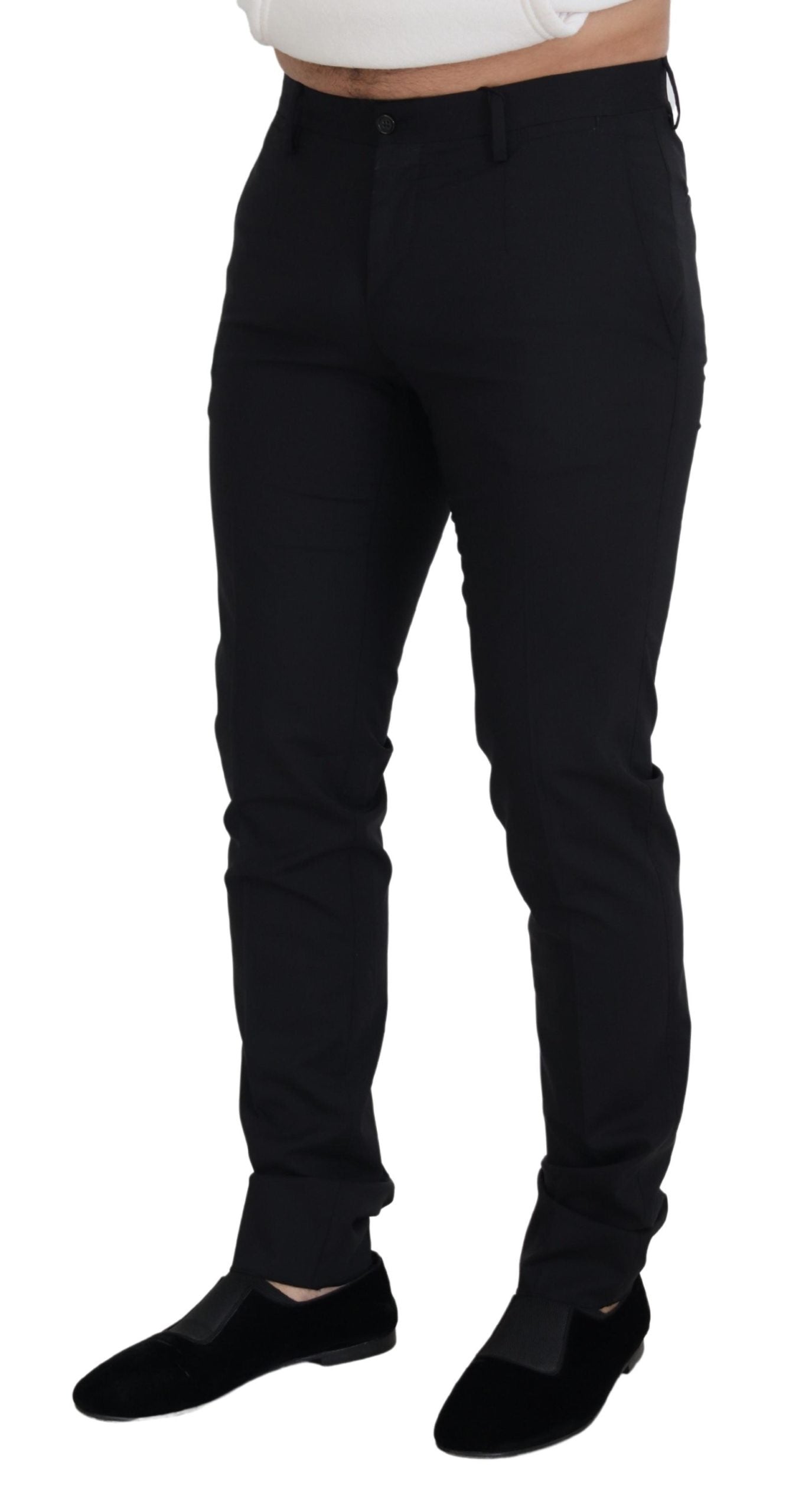 Zwarte wollen chino-formele broek