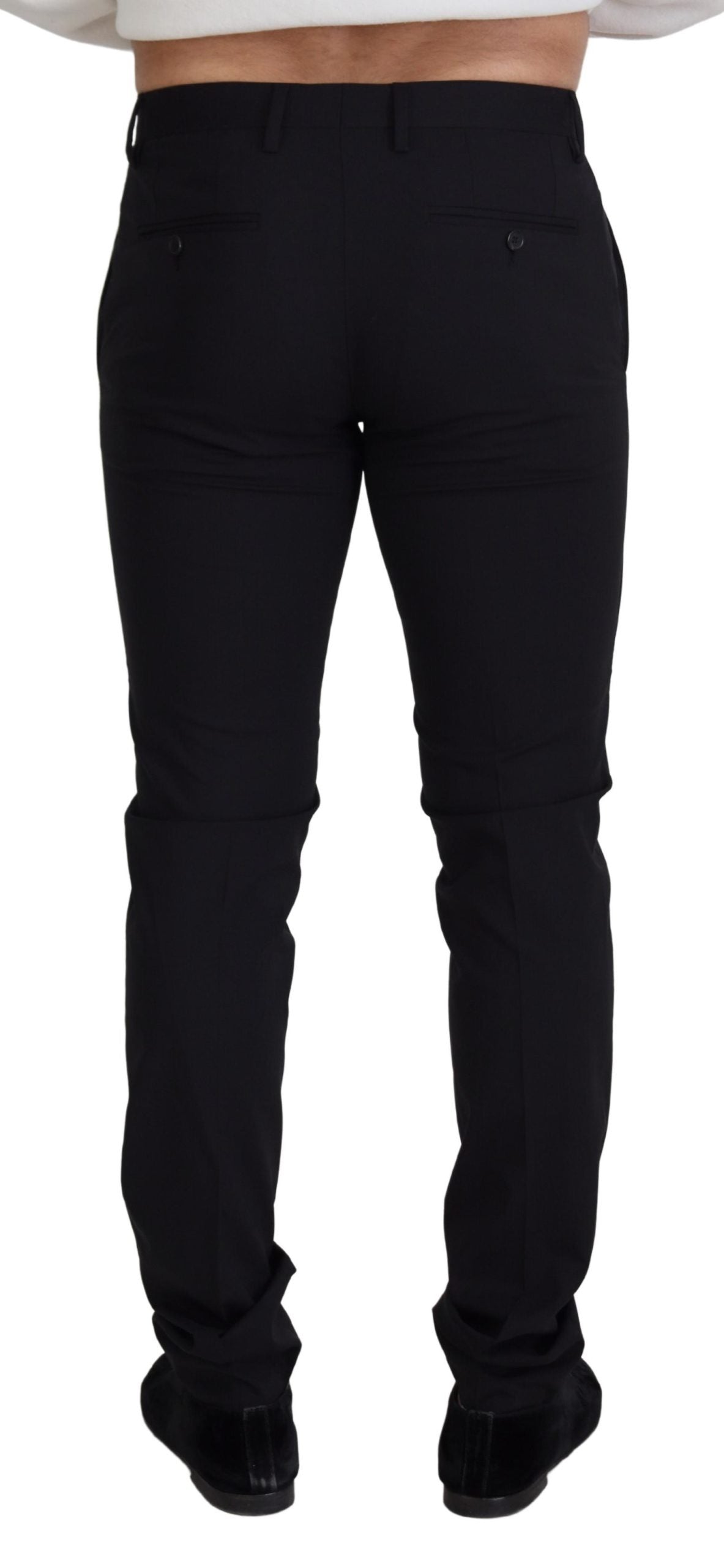 Zwarte wollen chino-formele broek