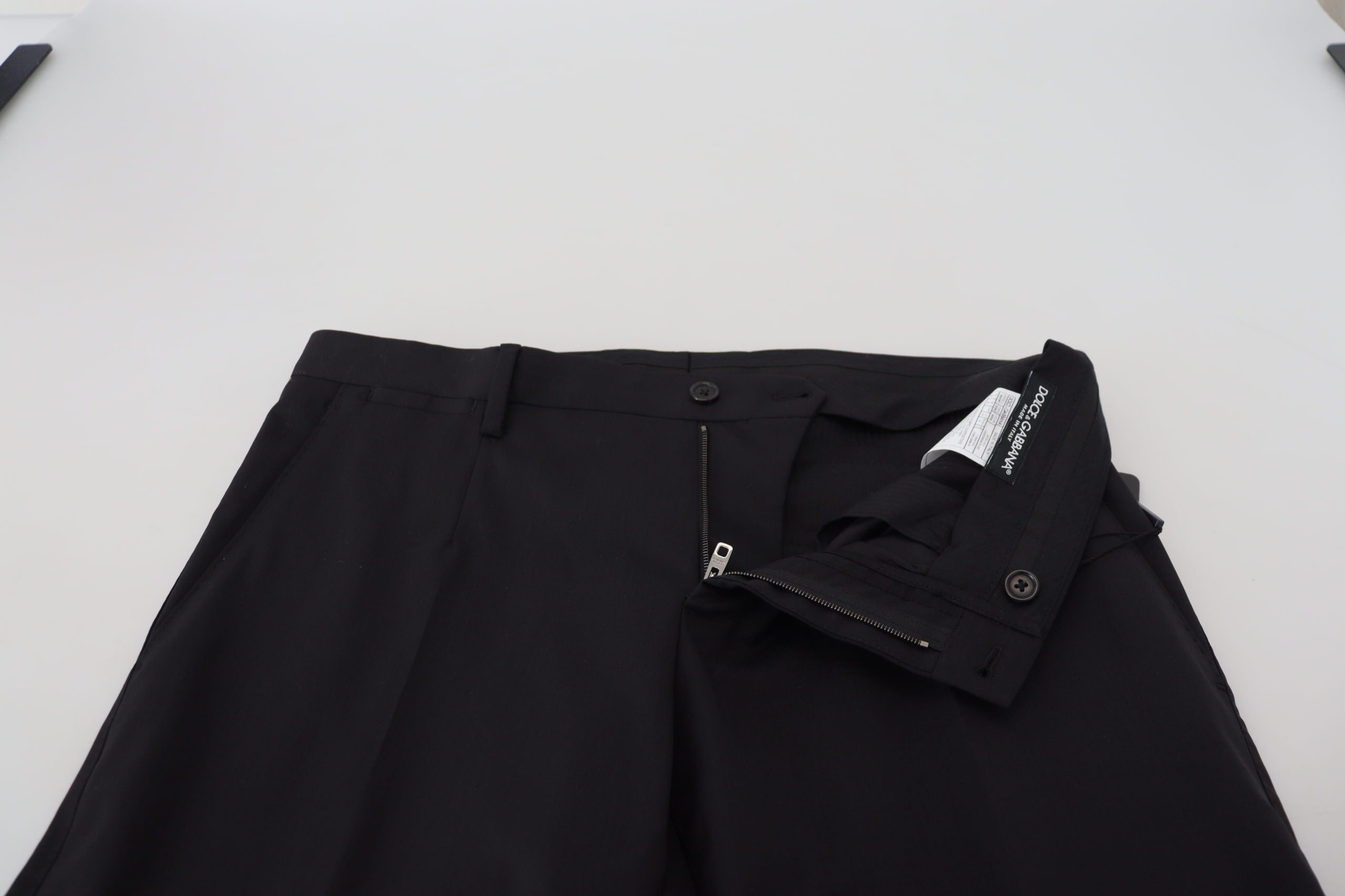 Zwarte wollen chino-formele broek
