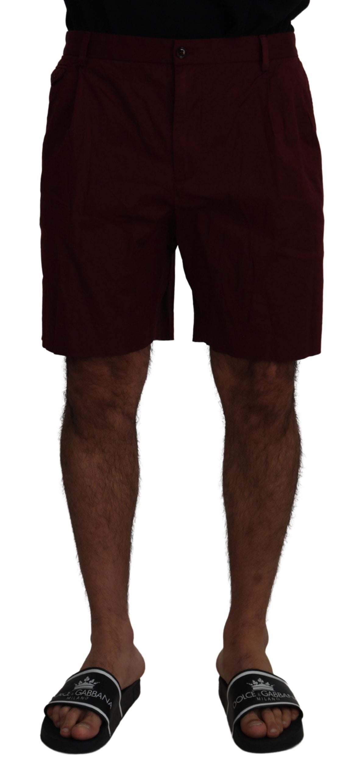 Kastanjebruine katoenen Bermuda casual shorts