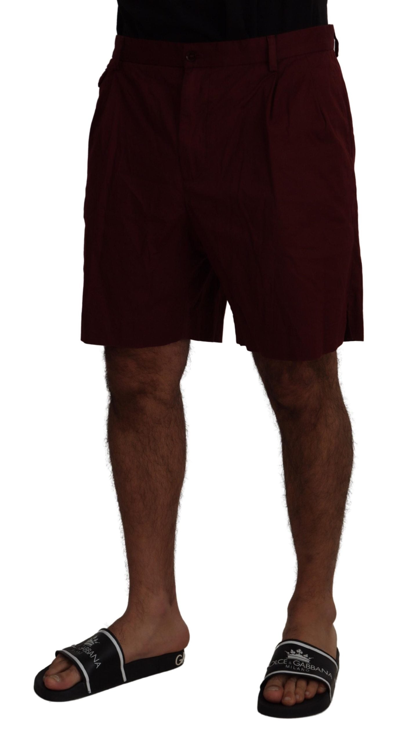 Kastanjebruine katoenen Bermuda casual shorts