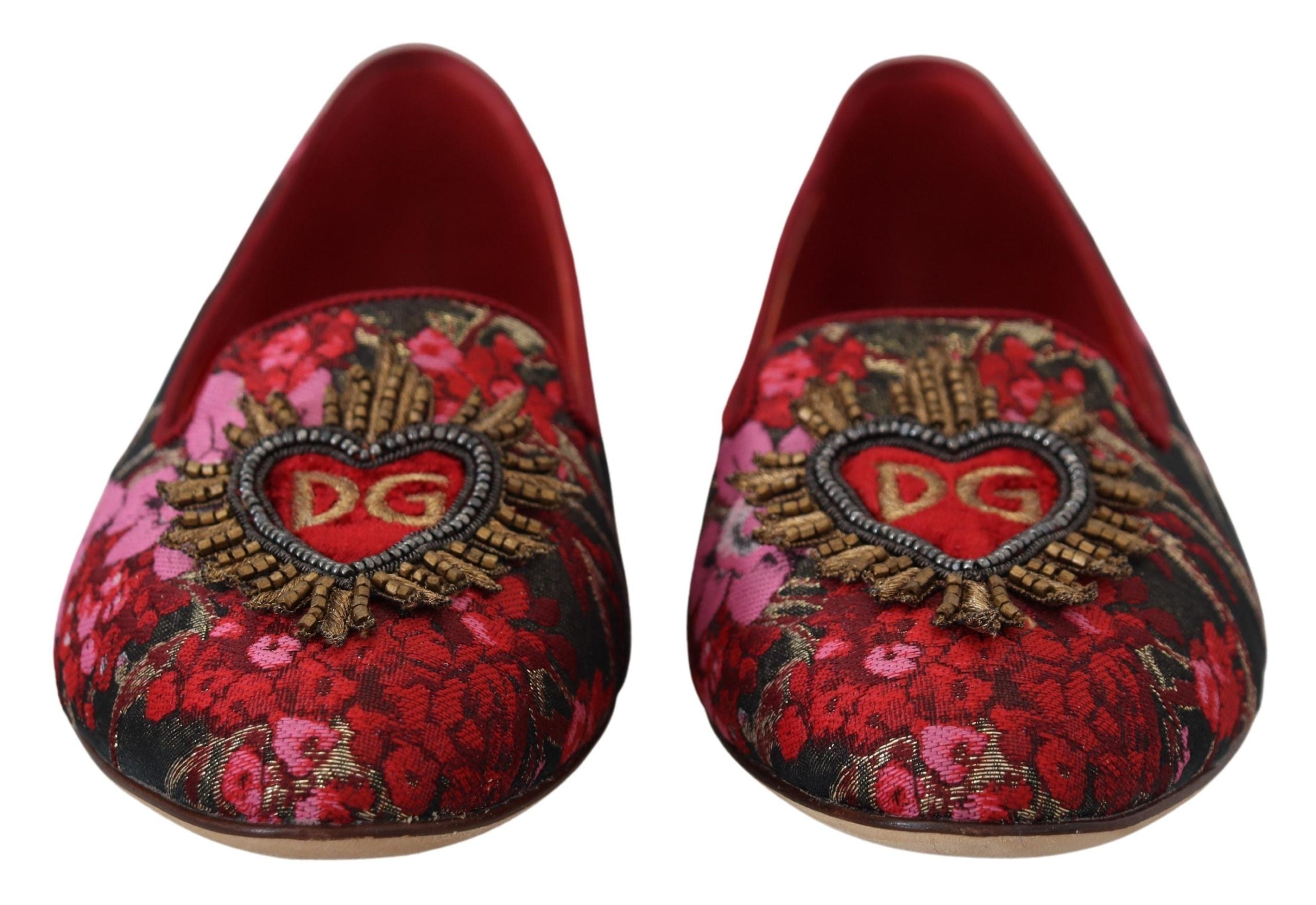 Multicolor Jacquard Sacred Heart Patch Slip On Schoenen