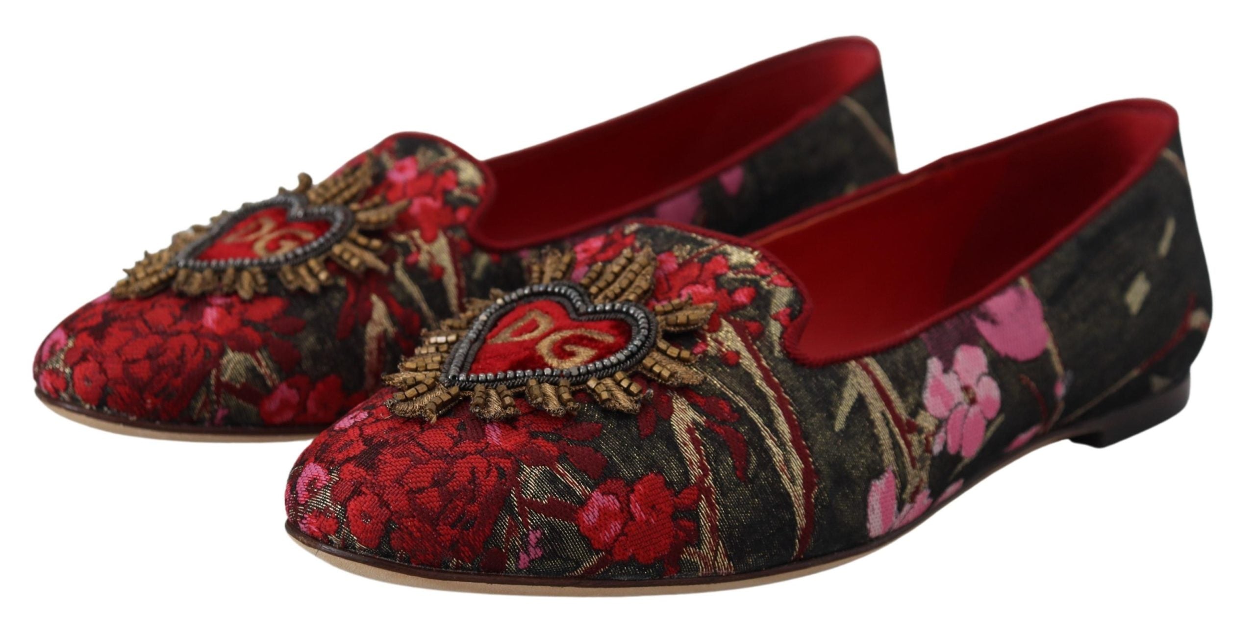 Multicolor Jacquard Sacred Heart Patch Slip On Schoenen