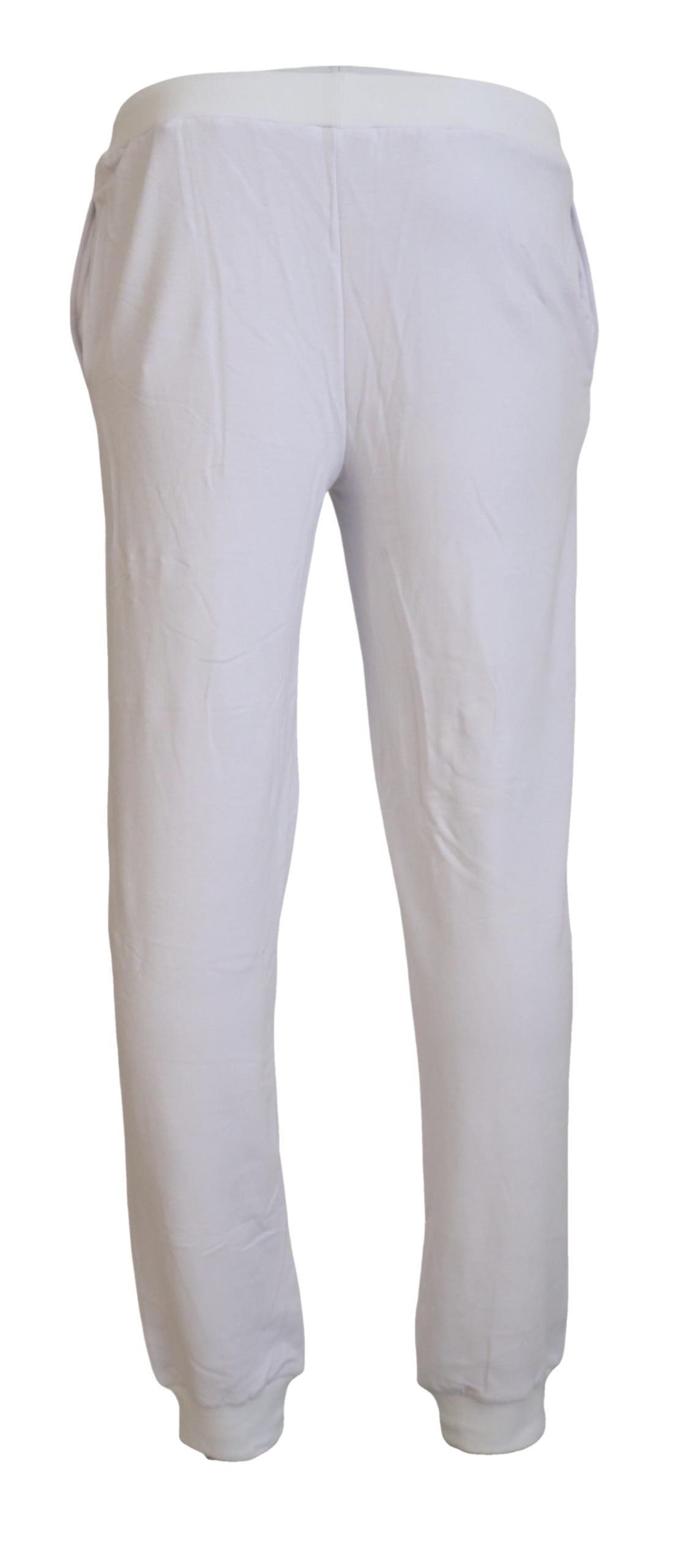 Witte katoenen logo joggingbroek voor heren