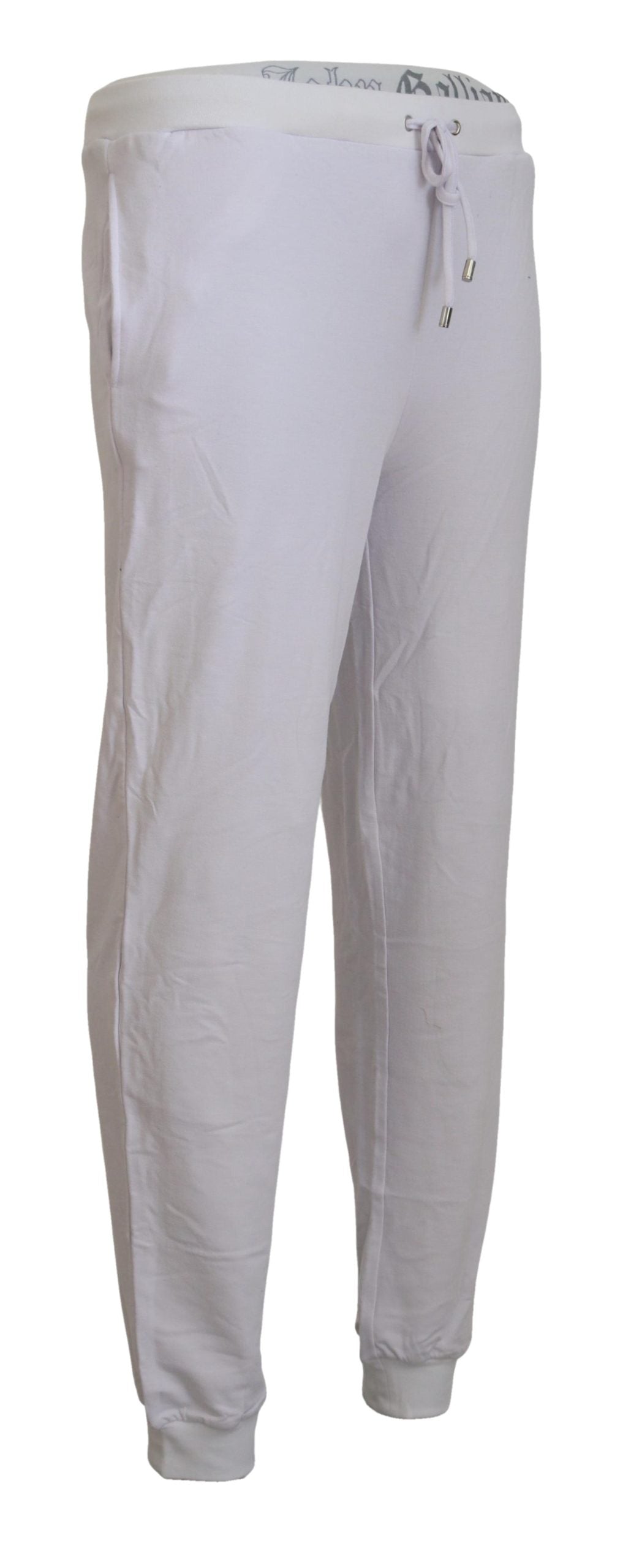 Witte katoenen logo joggingbroek voor heren