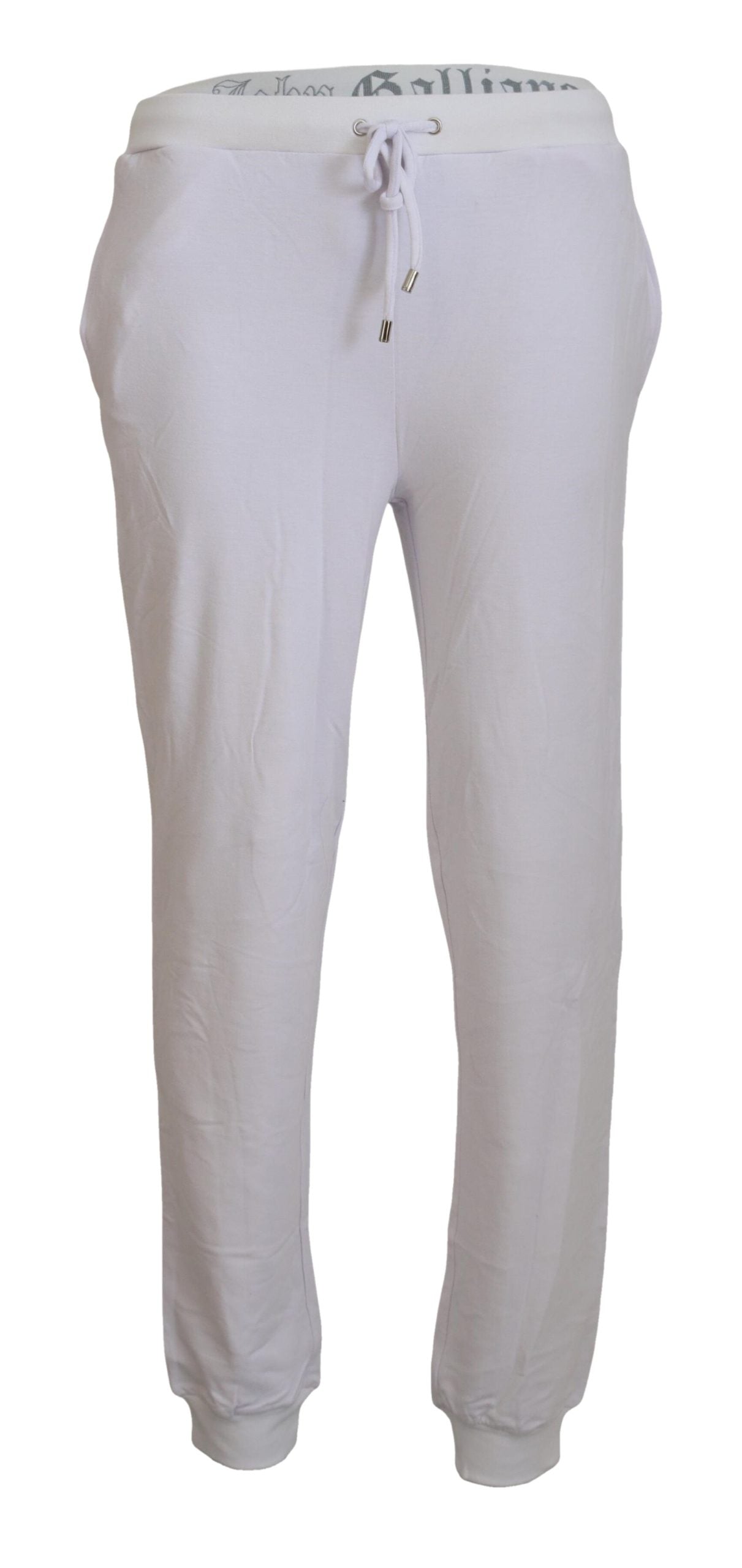 Witte katoenen logo joggingbroek voor heren