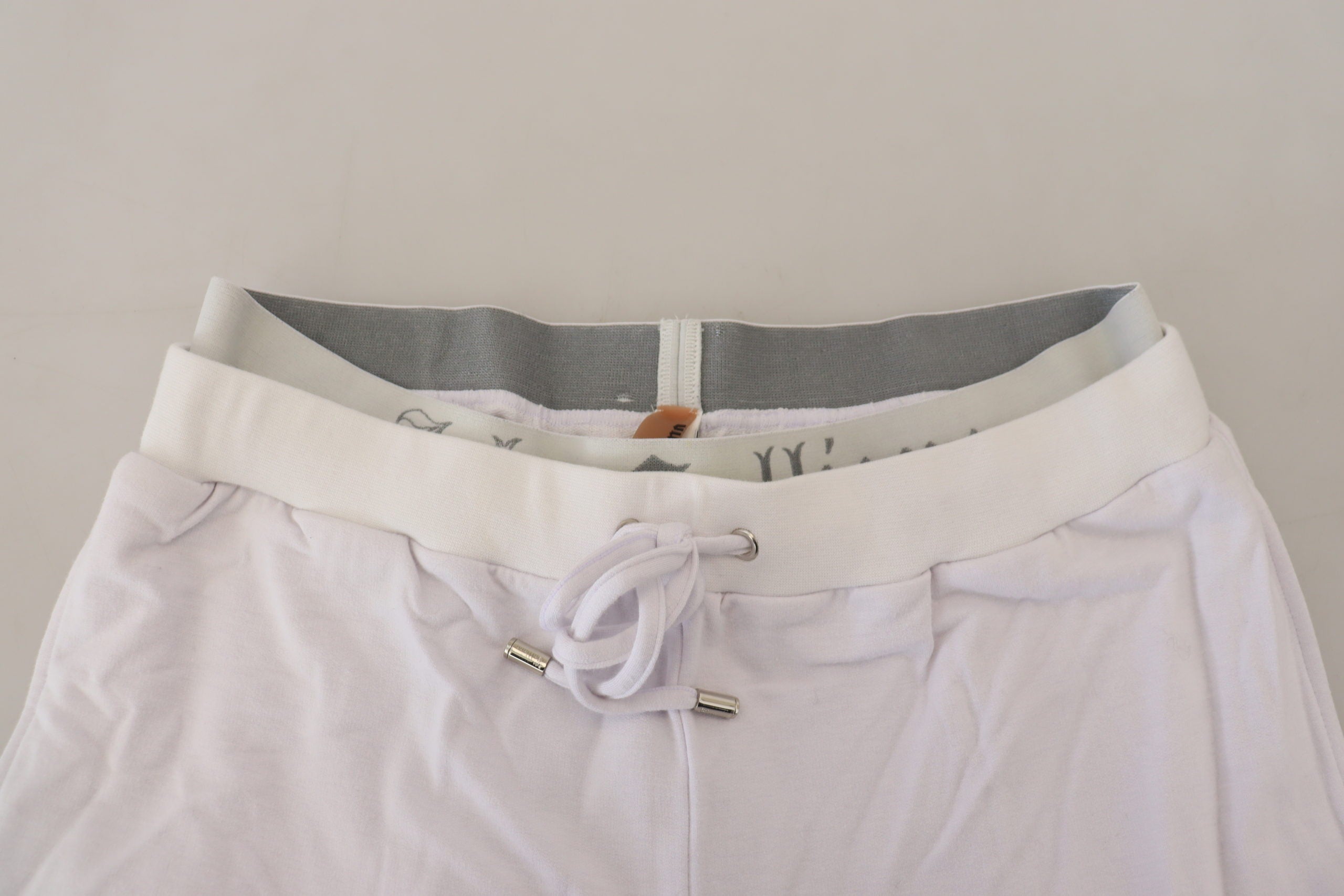 Witte katoenen logo joggingbroek voor heren
