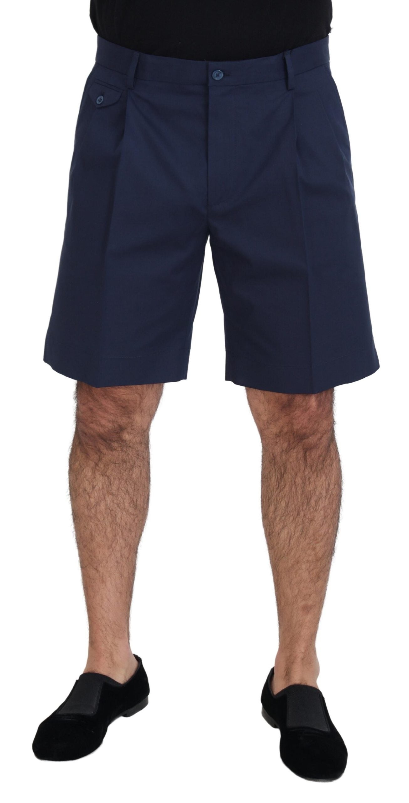 Blauwe chino's, katoenen stretch, casual shorts
