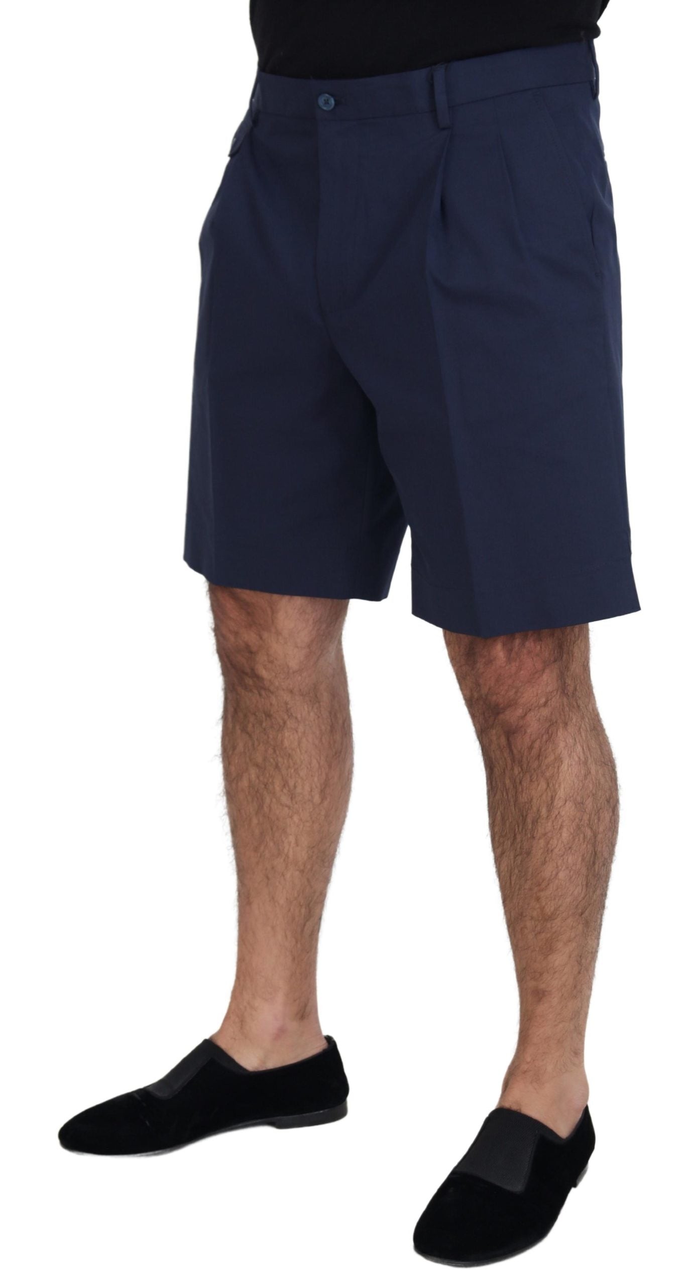 Blauwe chino's, katoenen stretch, casual shorts