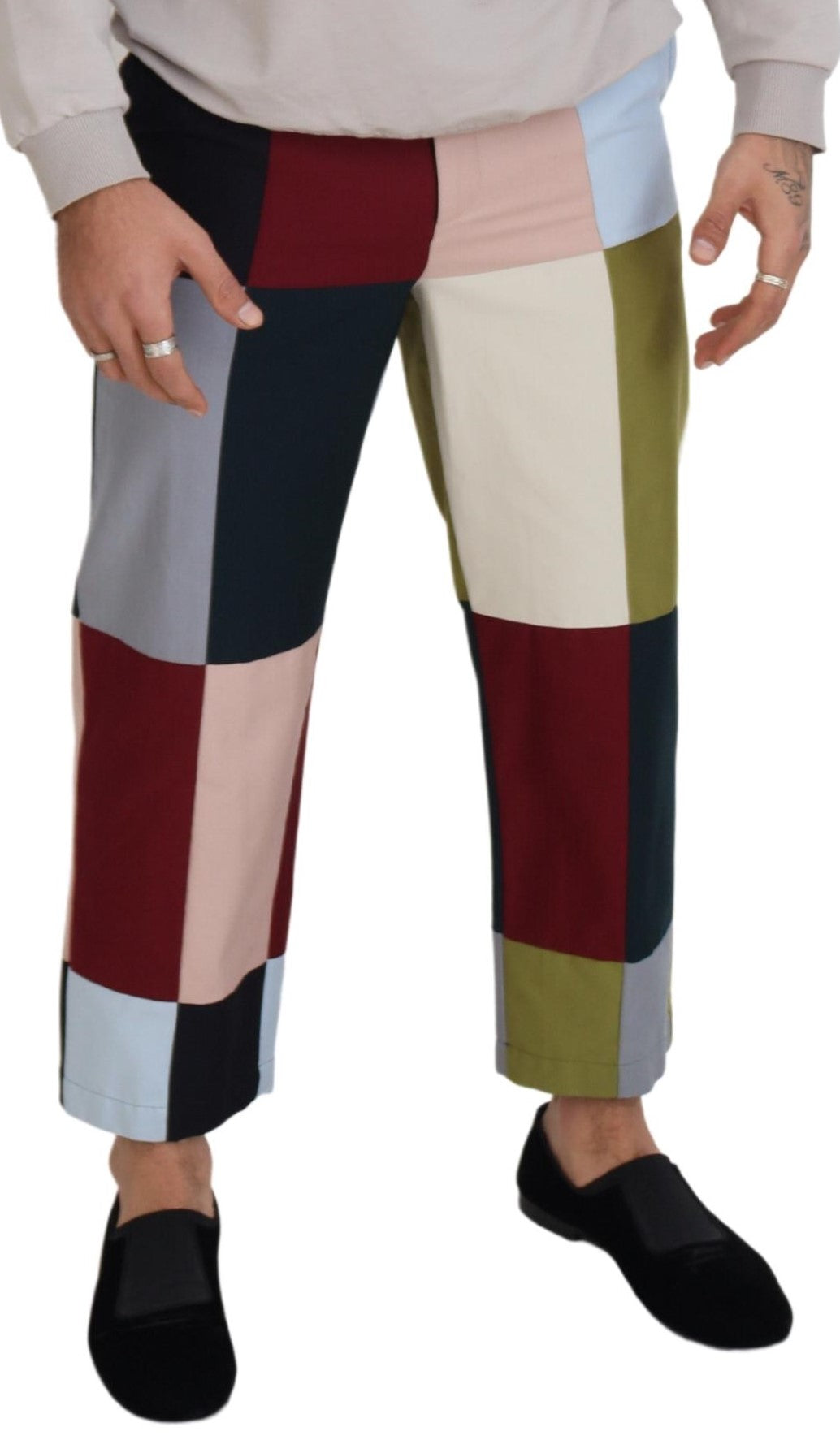 Multicolor katoenen patchworkbroek