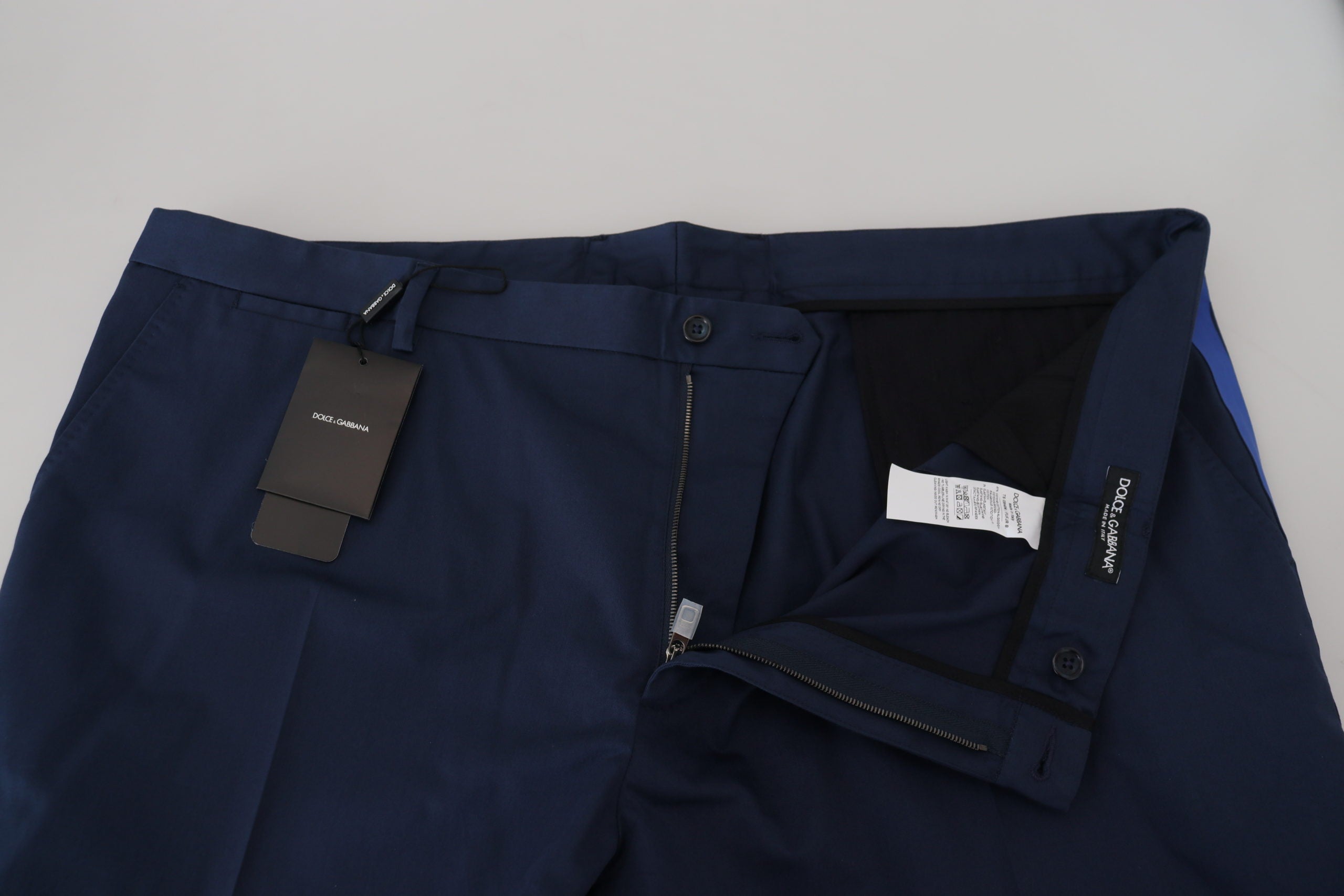 Blauwe katoenen heren cropped broek