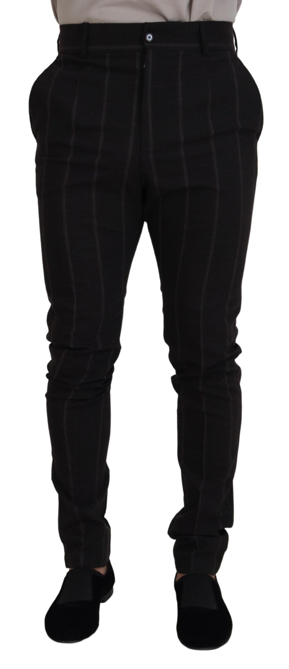 Zwarte wollen chino formele herenbroek