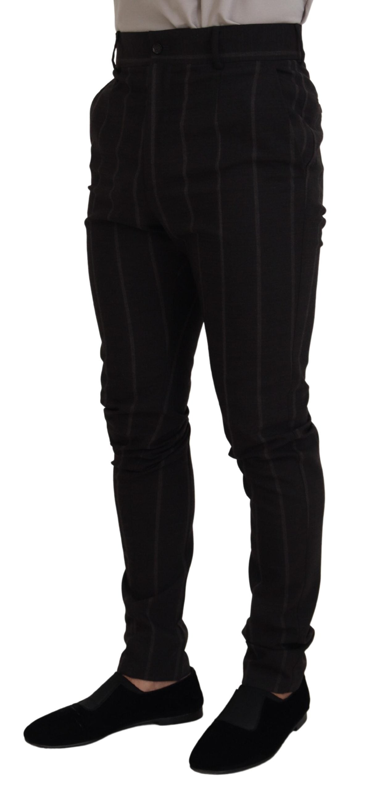Zwarte wollen chino formele herenbroek