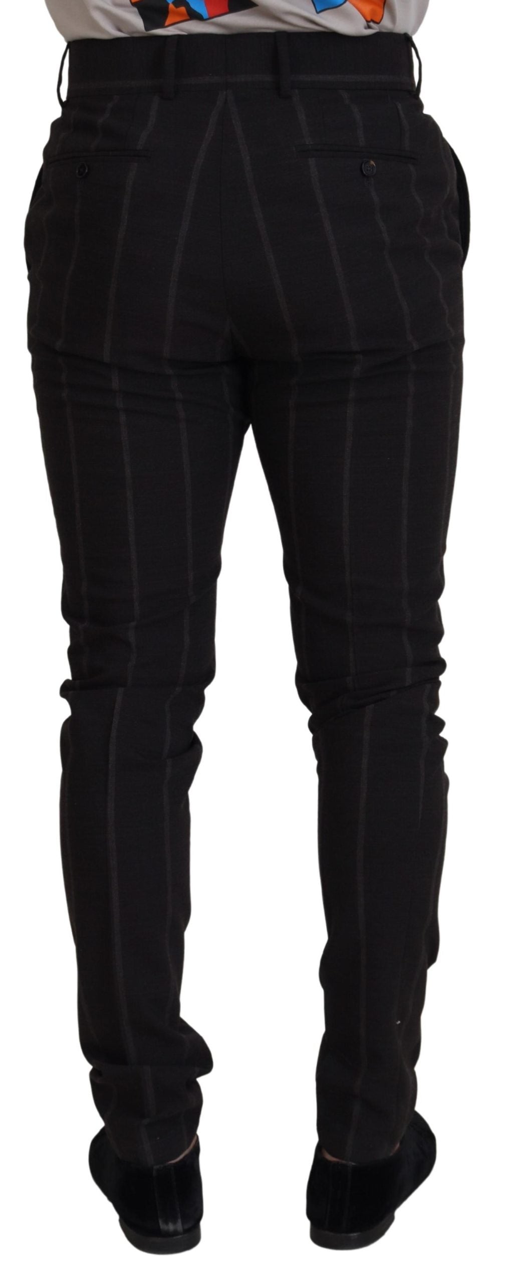 Zwarte wollen chino formele herenbroek