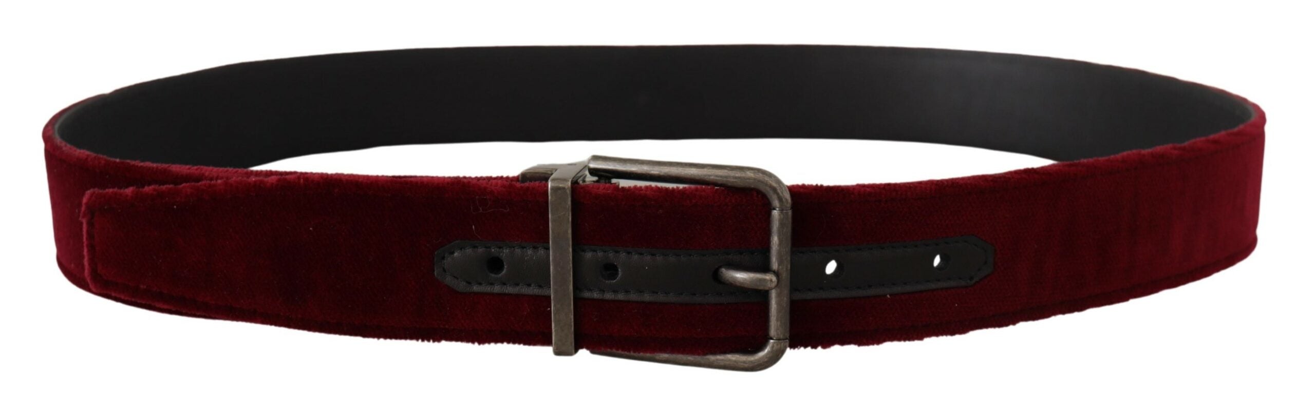 Kastanjebruine fluwelen leren brede vintage metalen gesp riem