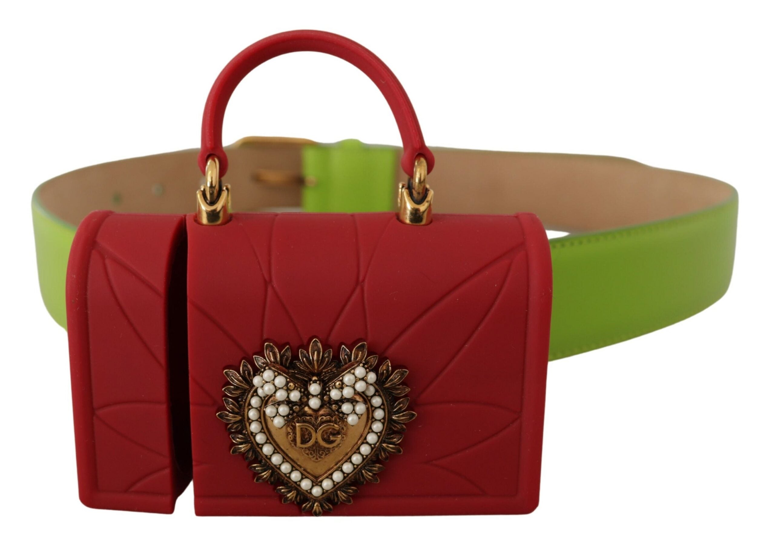 Groene leren Devotion Heart Micro Bag koptelefoon riem