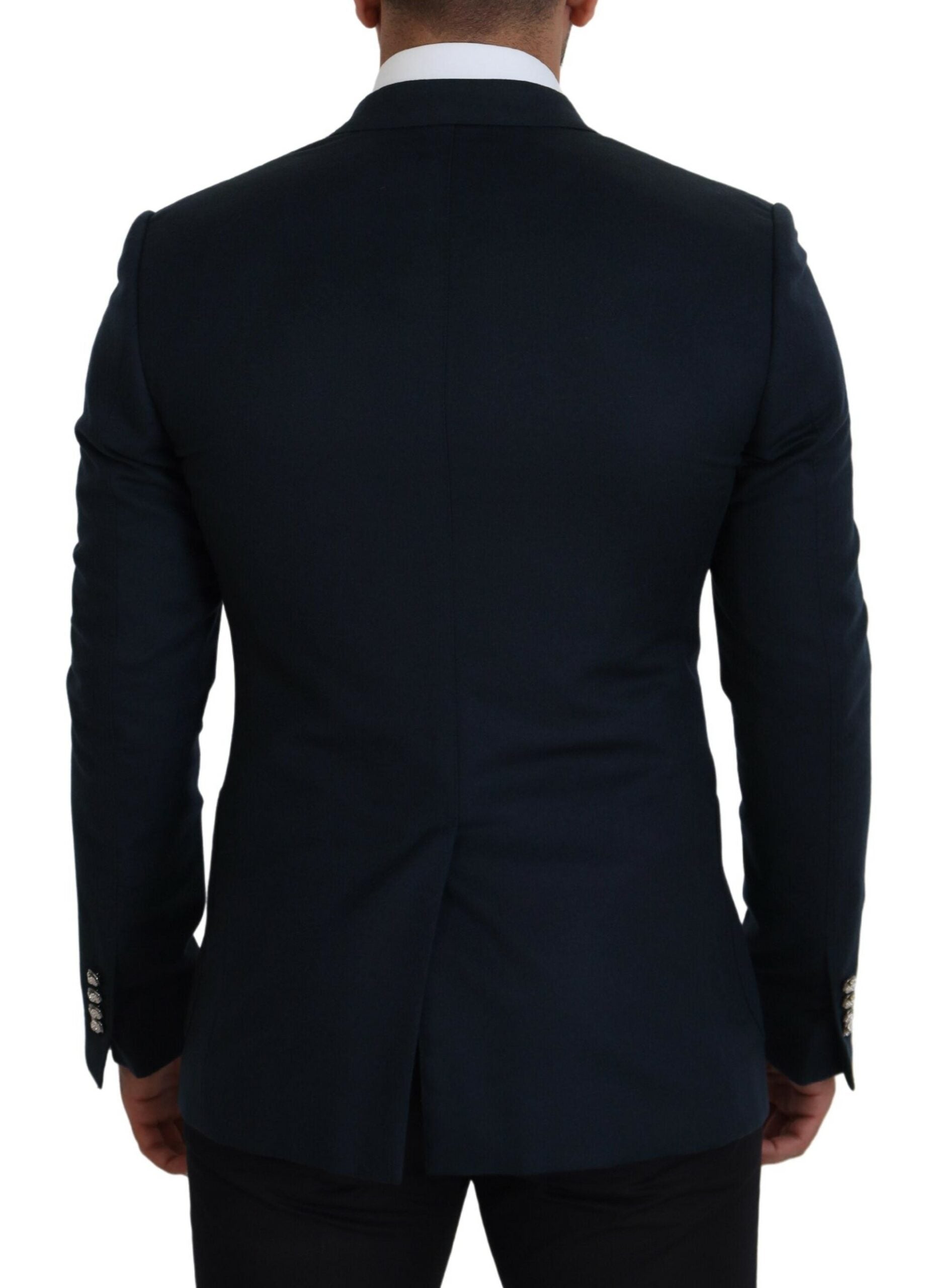 Blauwe formele blazer met dubbele rij knopen