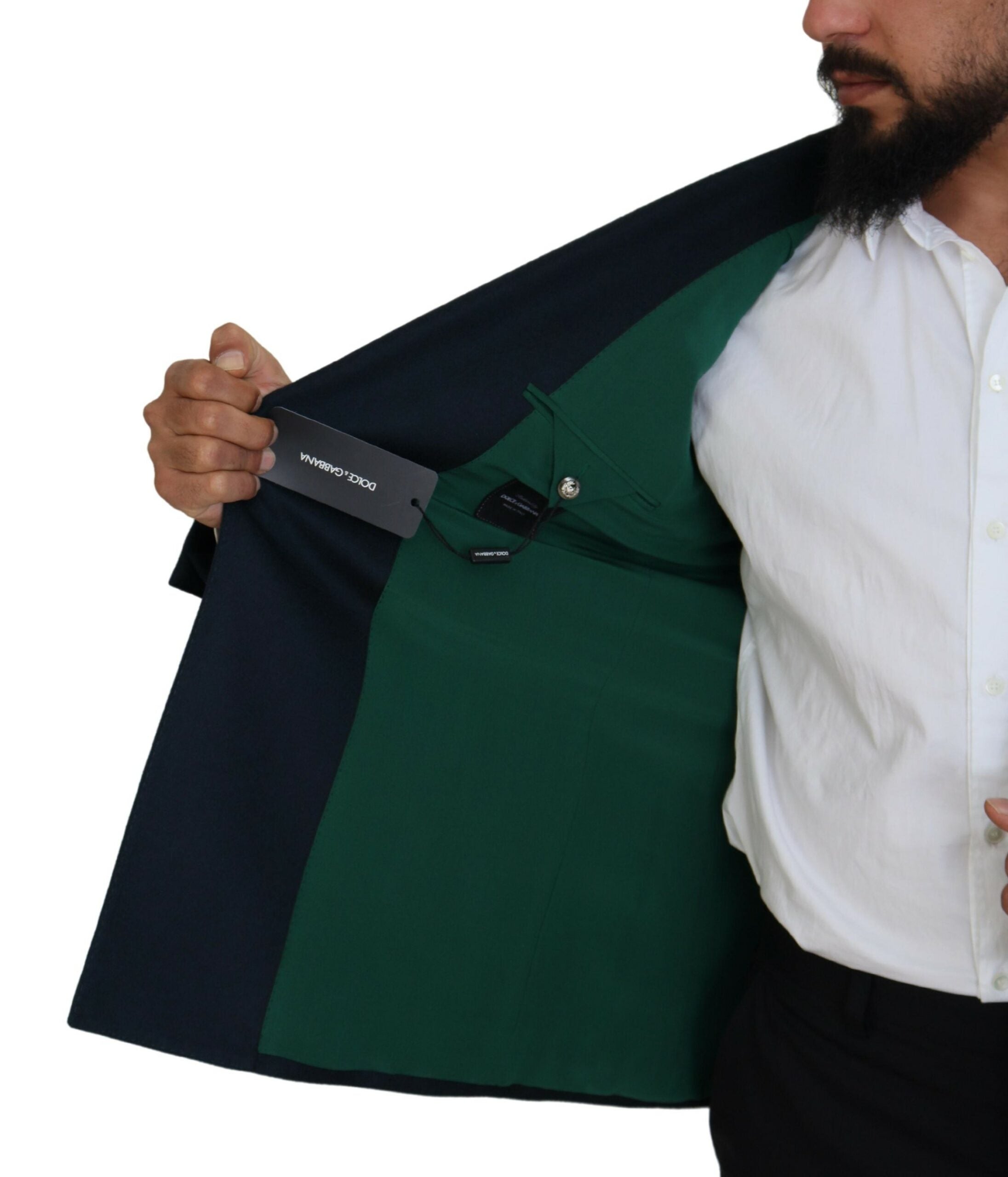 Blauwe formele blazer met dubbele rij knopen