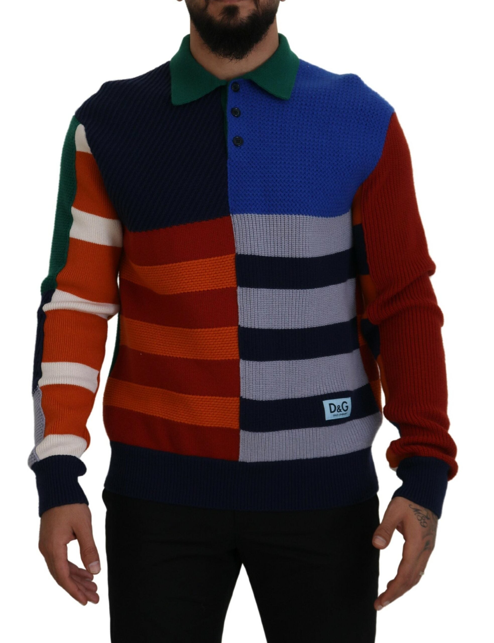 Multicolor gestreepte wollen trui