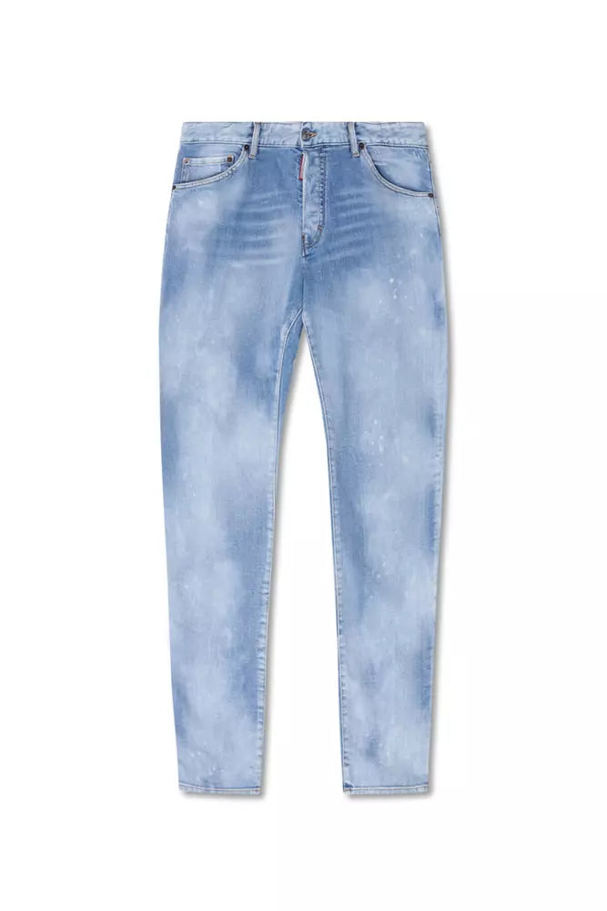Blauwe katoenen herenjeans