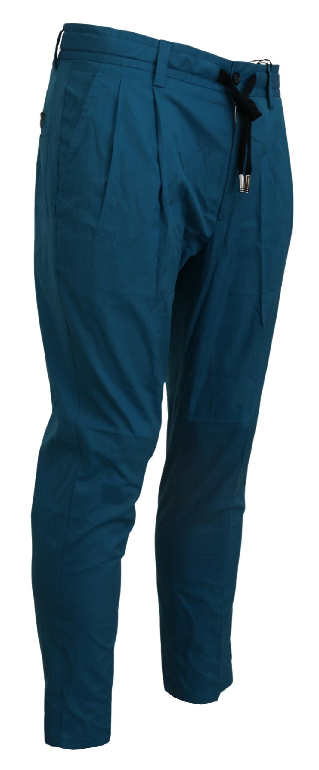 Blauwe katoenen chinobroeken