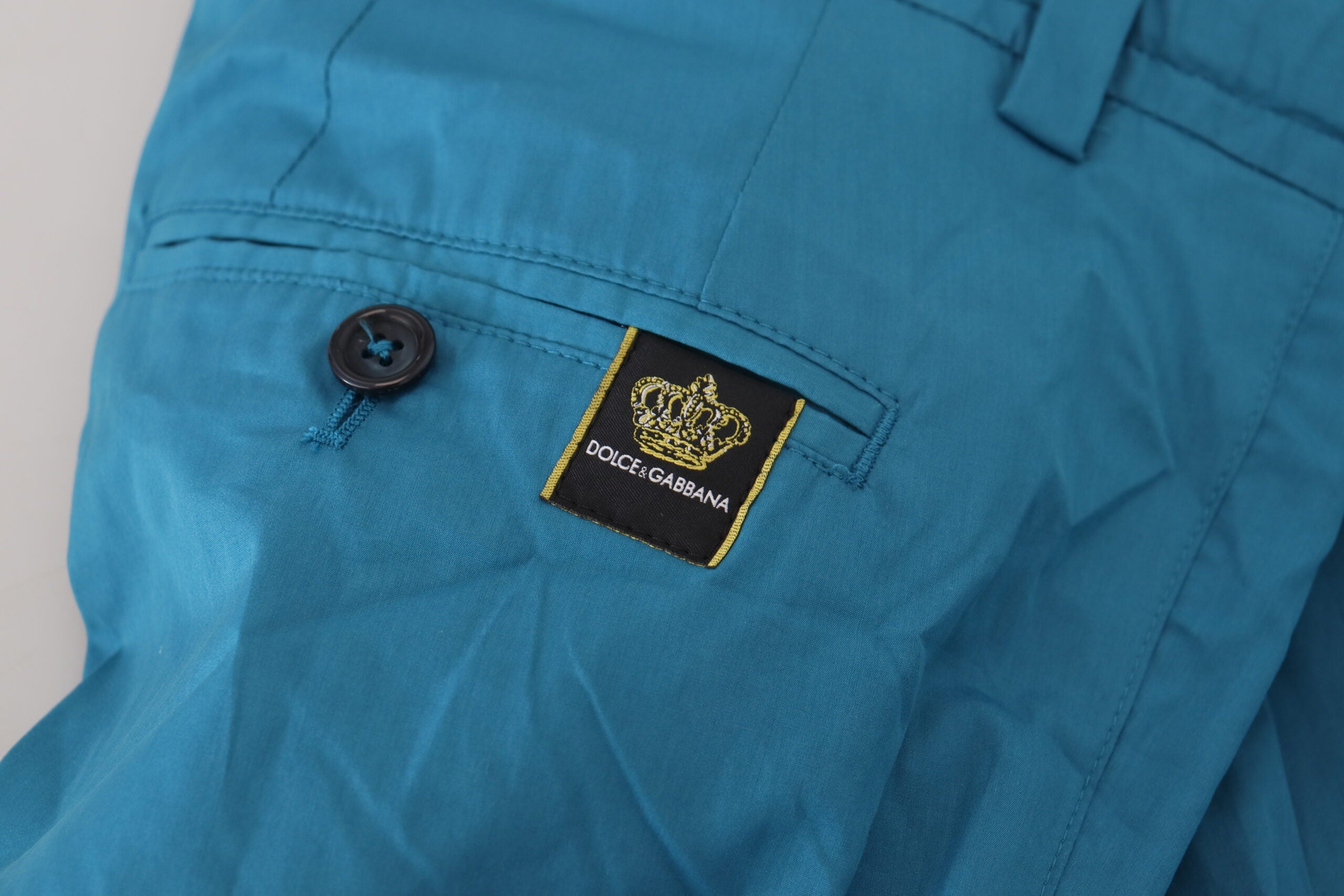 Blauwe katoenen chinobroeken