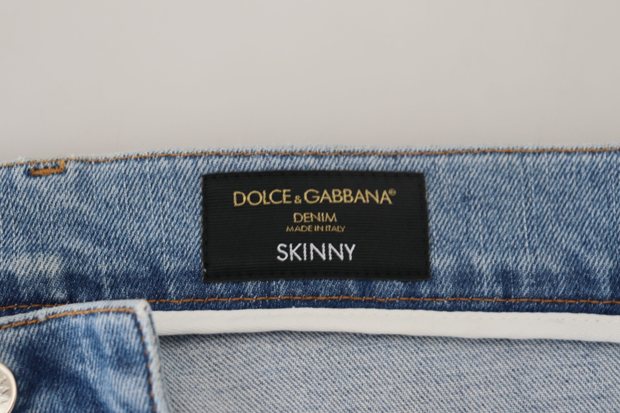 Сини избелени дънки Slim Fit от памучен деним