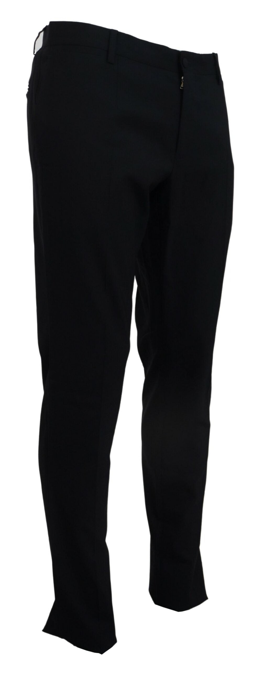 Blauwe wollen stretchjurk, formele slim fit broek