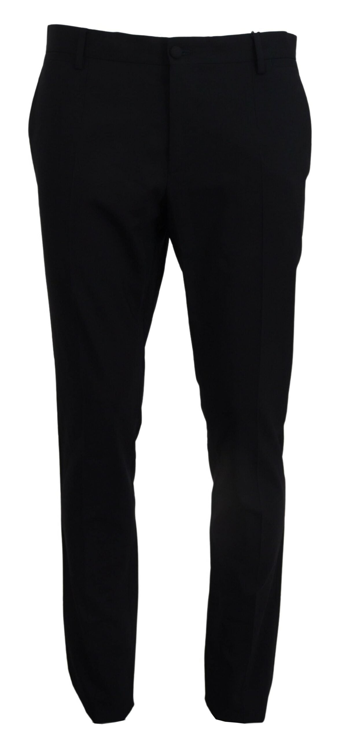Blauwe wollen stretchjurk, formele slim fit broek