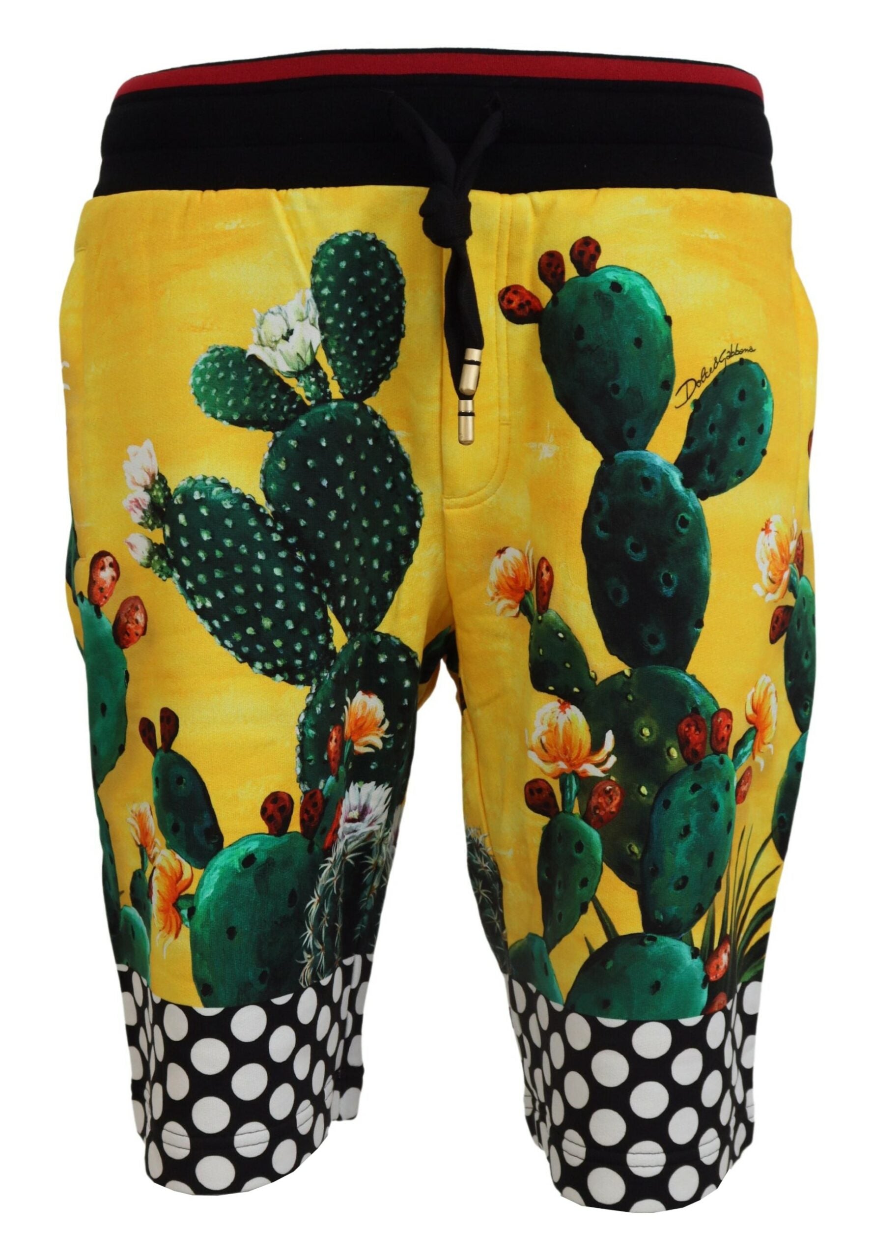 Veelkleurige katoenen sweatshorts met cactusprint