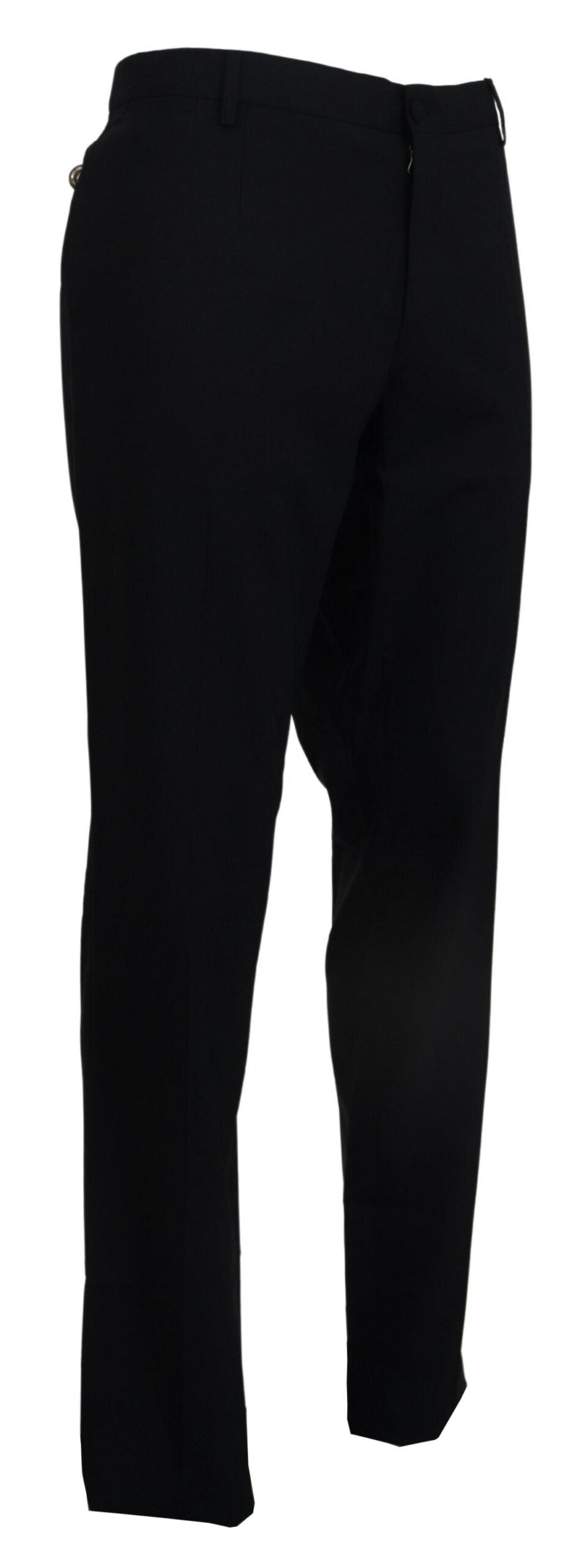 Zwarte wollen stretchjurk, formele slim fit broek
