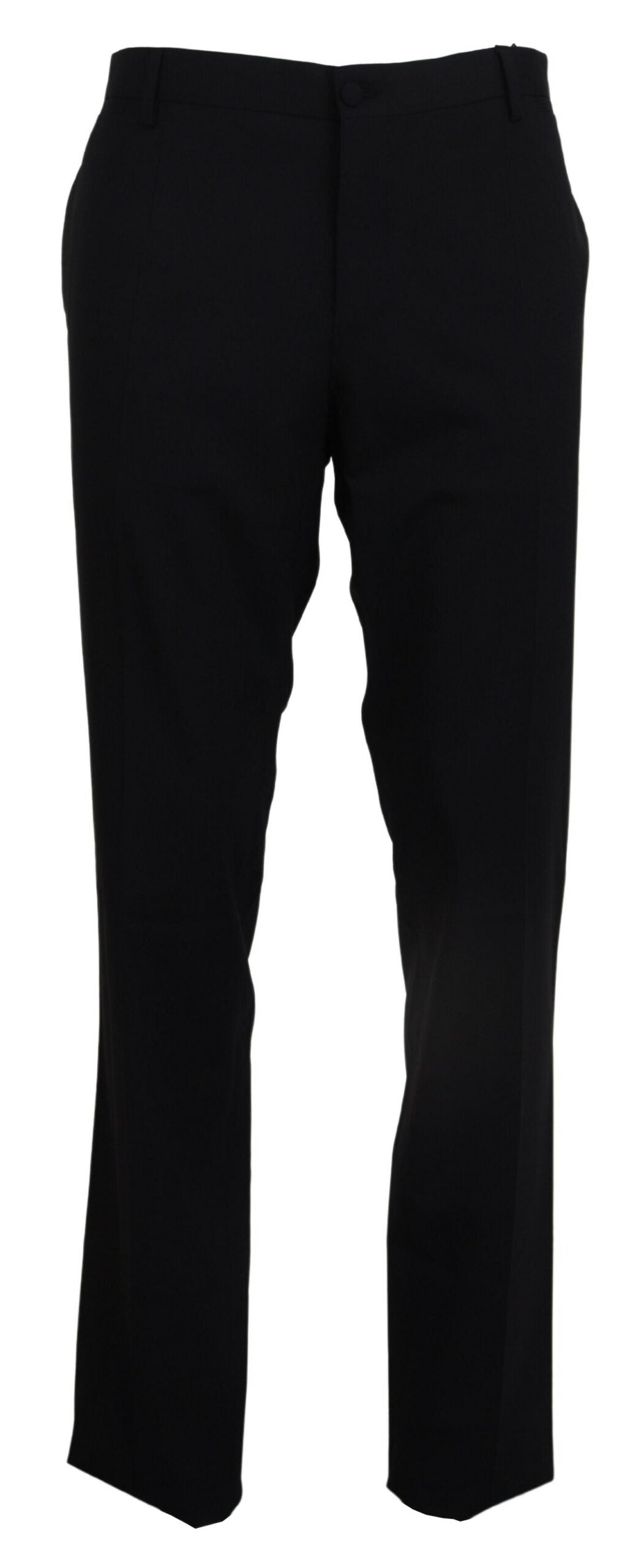 Zwarte wollen stretchjurk, formele slim fit broek