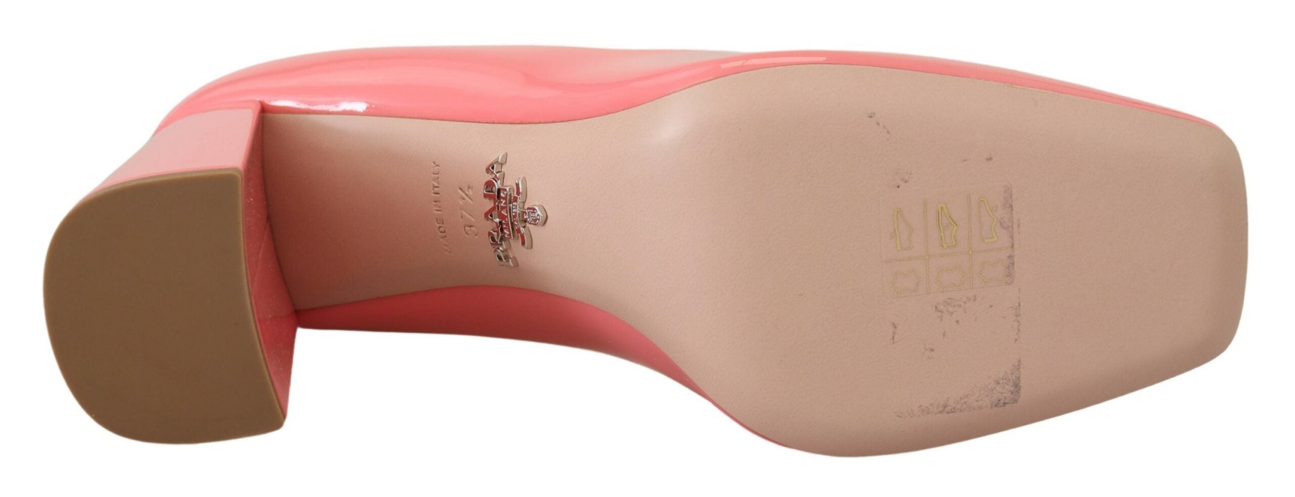 Roze lakleren blokhakken pumps klassiek