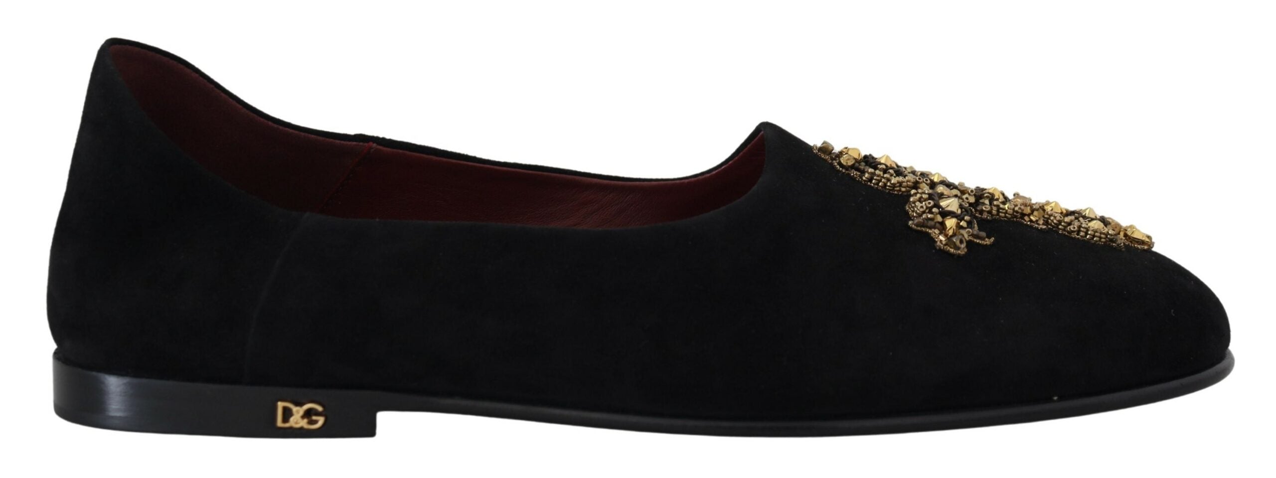 Zwarte suède gouden kruis instap loafers