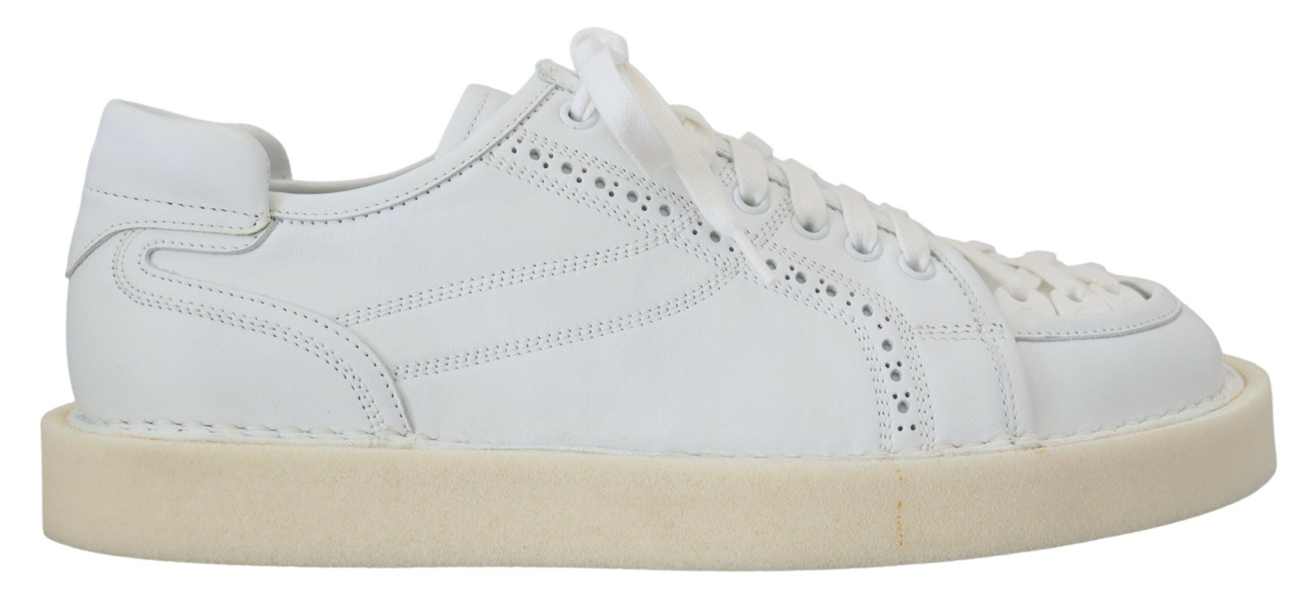 Witte leren lage Oxford sneakers, casual schoenen