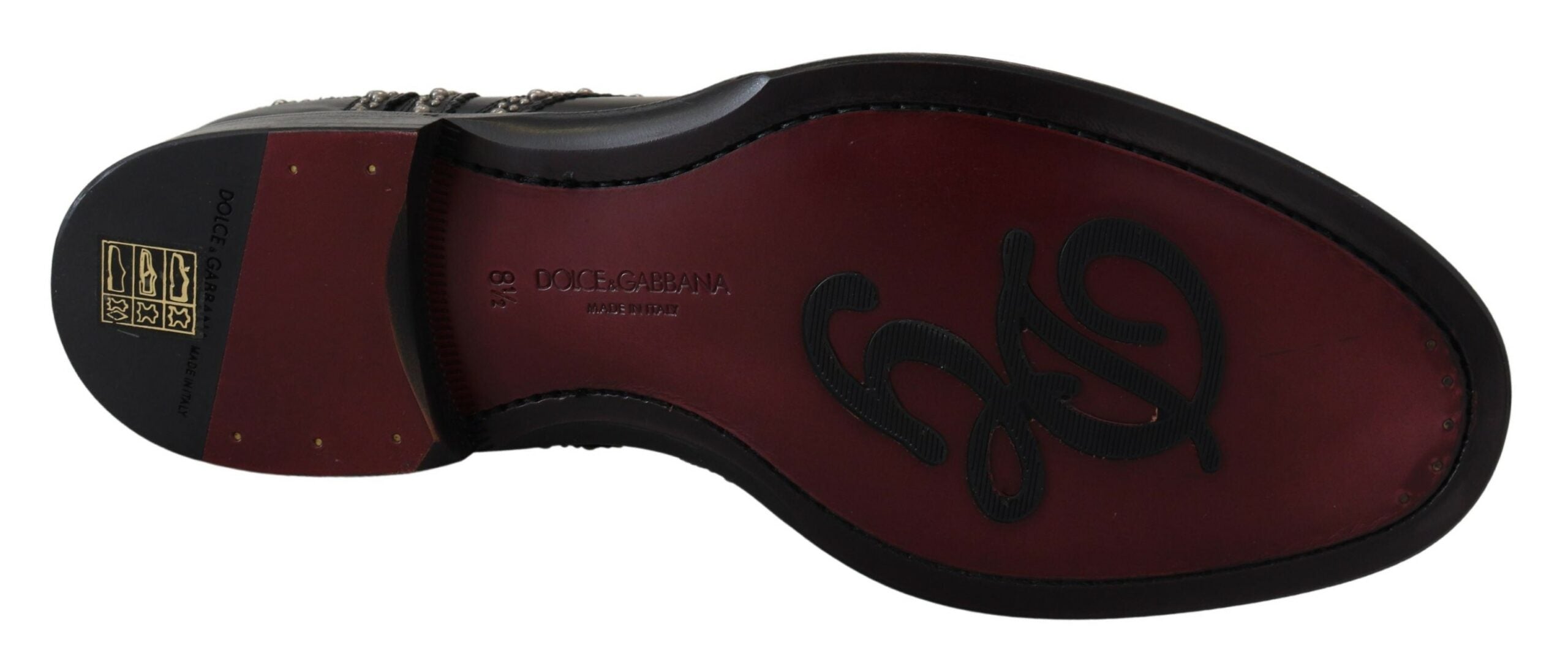 Zwarte leren derby-jurkschoenen met studs