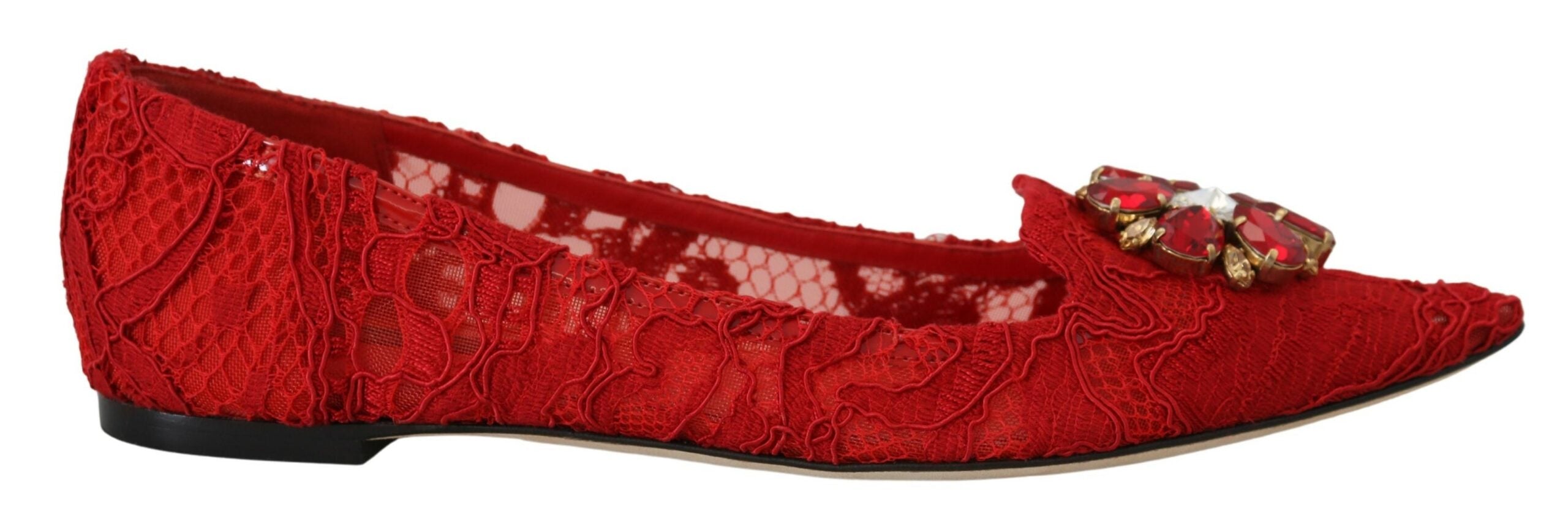 Rode Taormina Kristallen Loafers Flats Schoenen