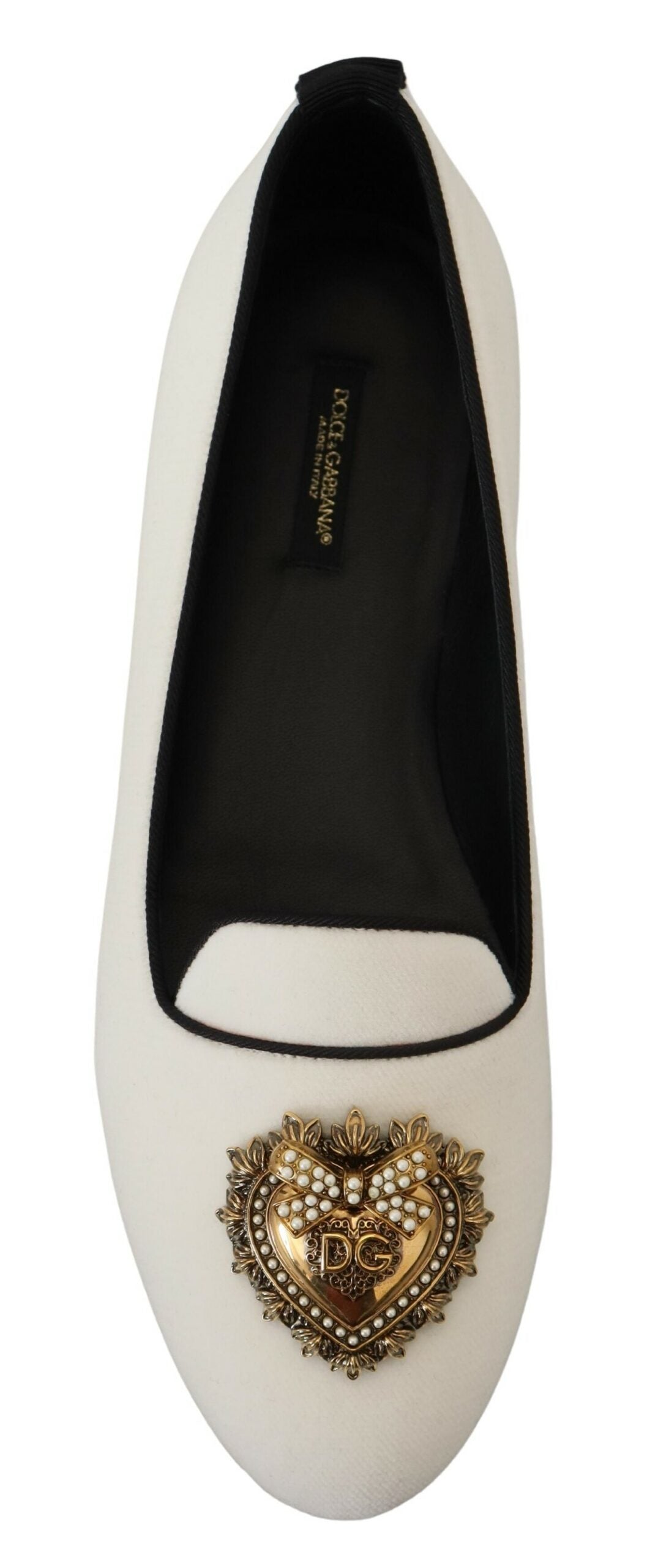 Witte fluwelen instappers, loafers en platte schoenen