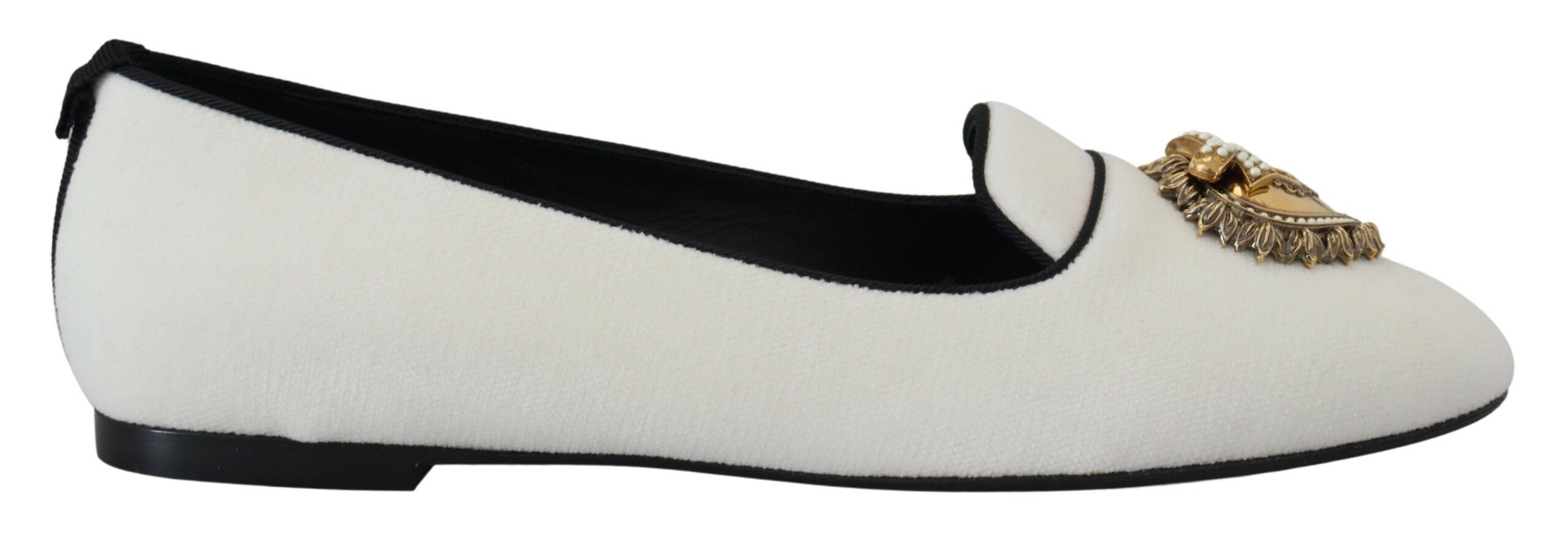 Witte fluwelen instappers, loafers en platte schoenen